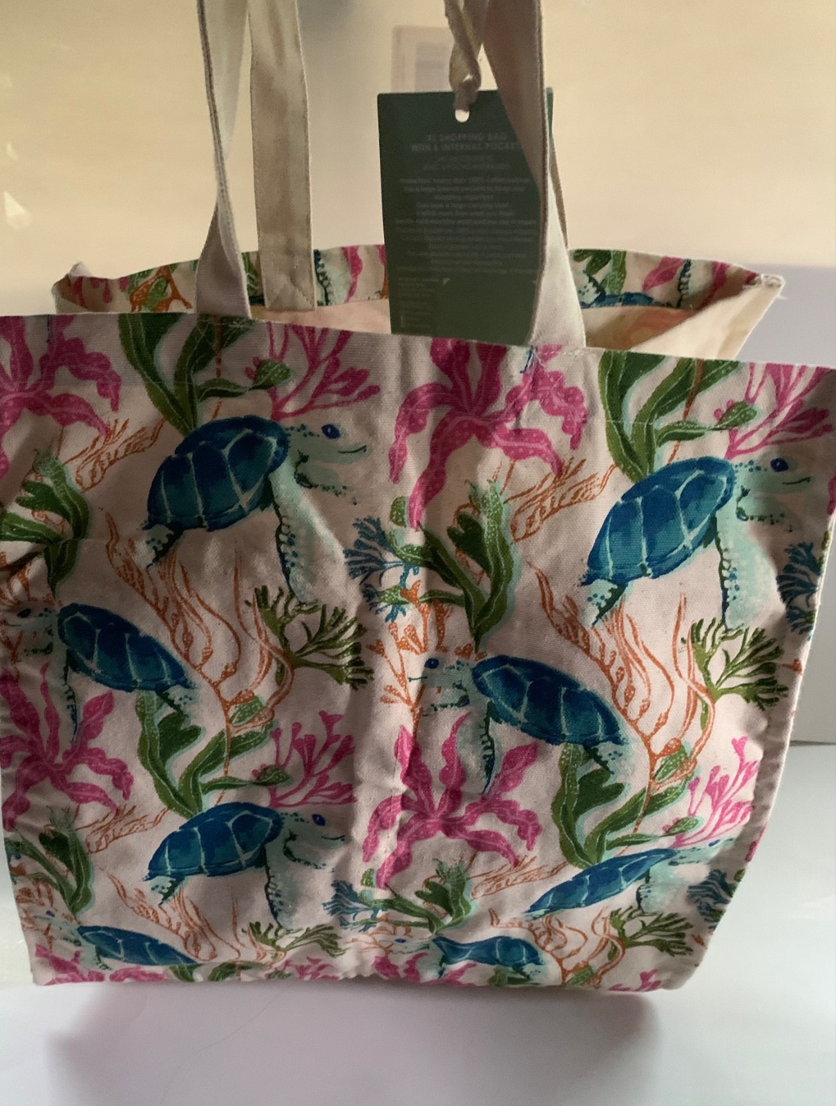 NEW! Eco Ciroa Reusable Tote Heavy Duty XL Shopping Bag 2 Straps Sturdy Canvas