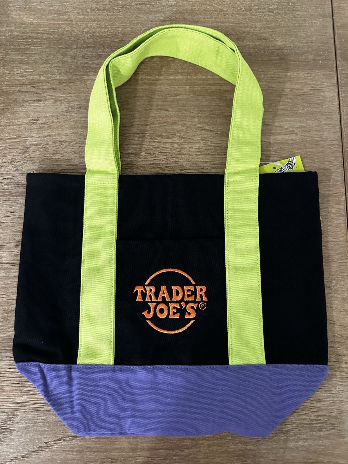 Trader Joe NWT Limited Edition Embroidered MINI CANVAS TOTE BAG 2024 💚