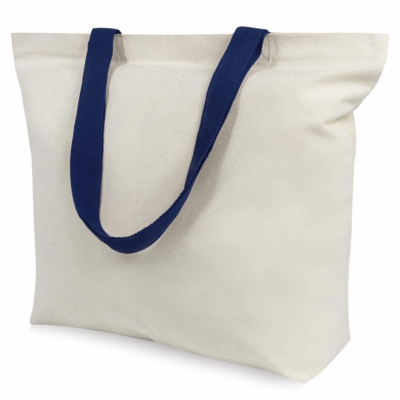 6-Pack Canvas Tote Bags with Magnetic Snap, Reusable Grocery Shopping Bags, D…