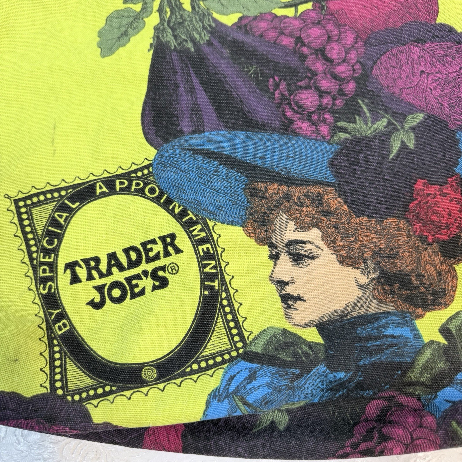 Trader Joe’s By Special Appointment Reusable Tote Bag 18x12x4 Open Top Logo USA