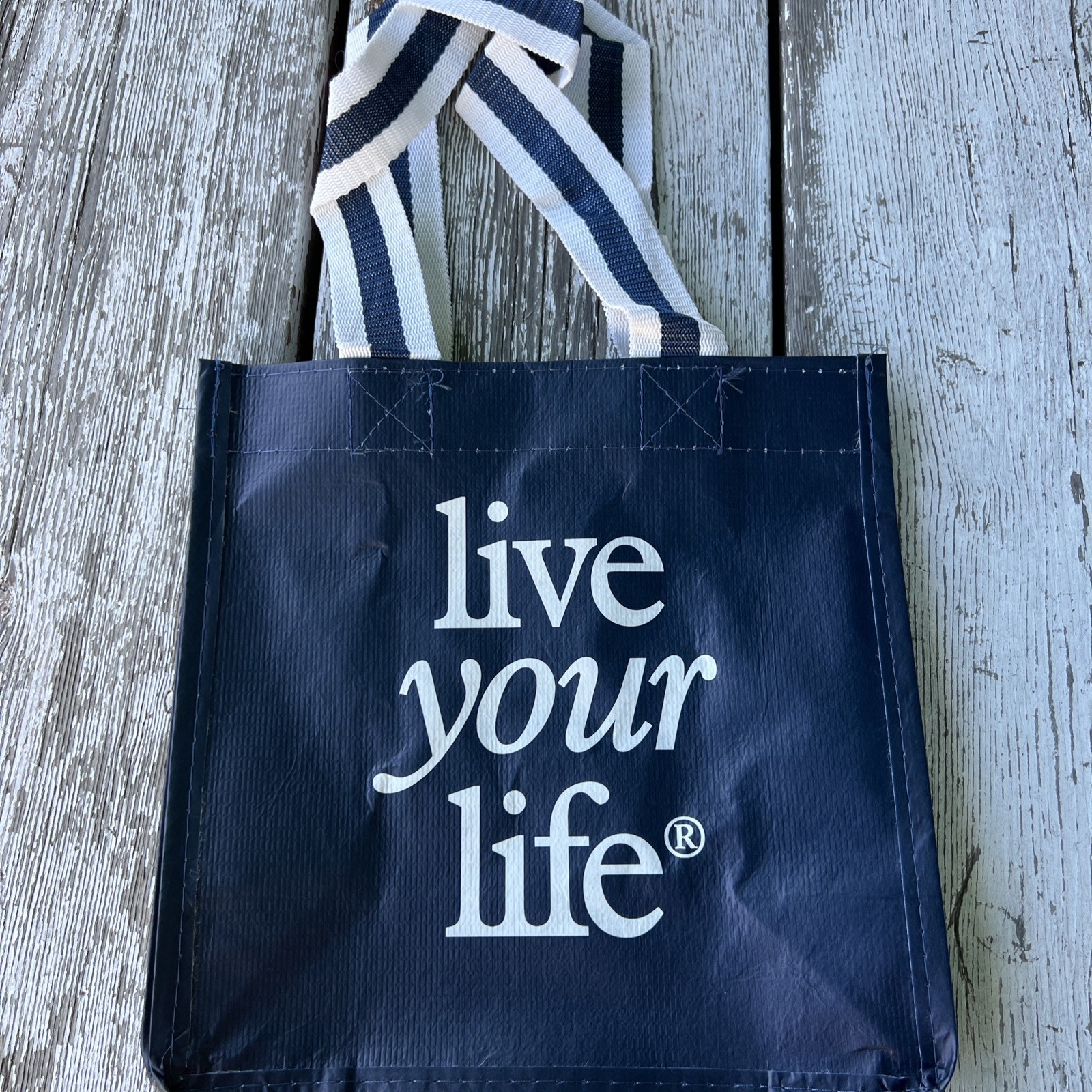 American Eagle Reusable Shopping Bag Dark Blue & White Polropylene Modern