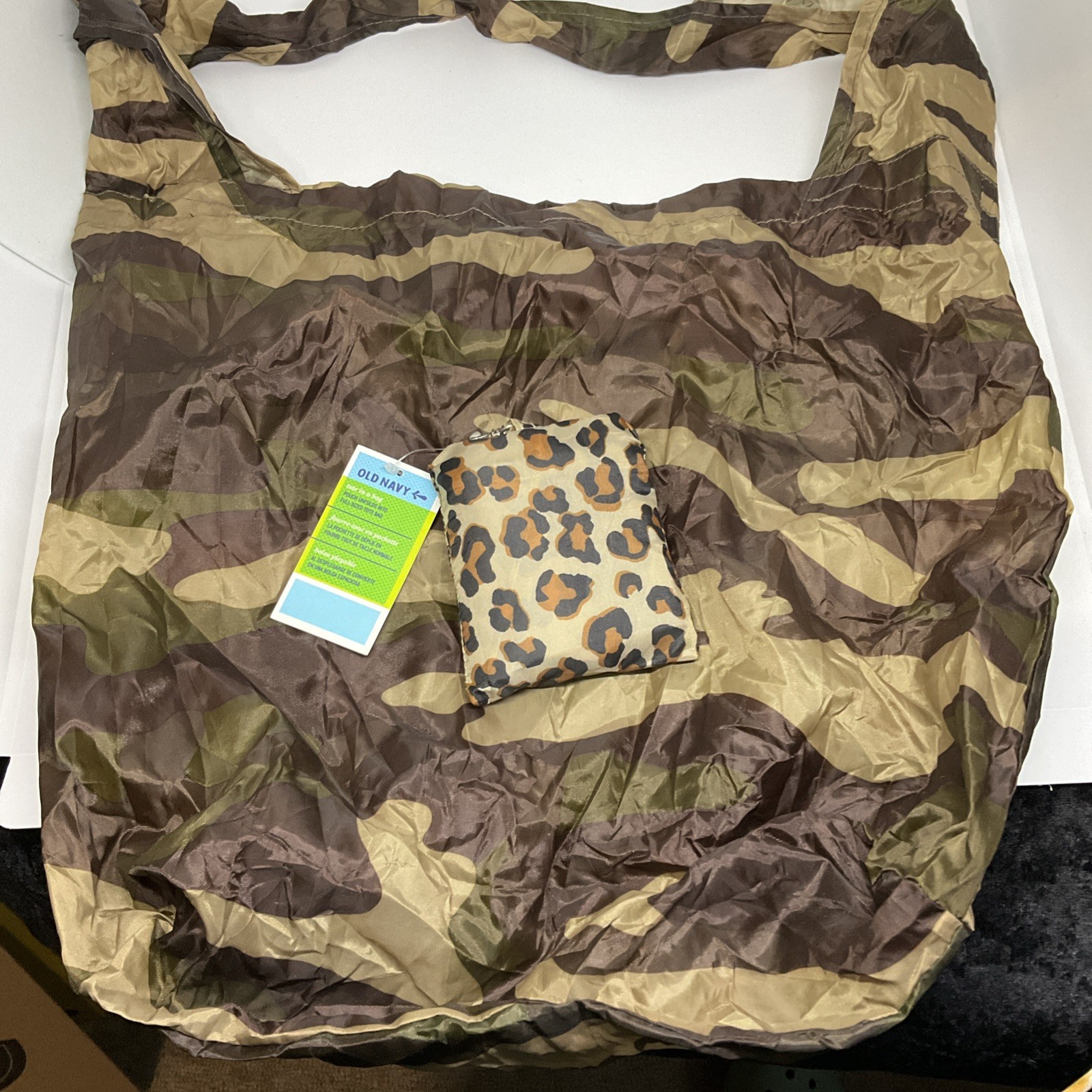 Old Navy Reusable Tote In A Bag Price EACH Leopard Or Camo