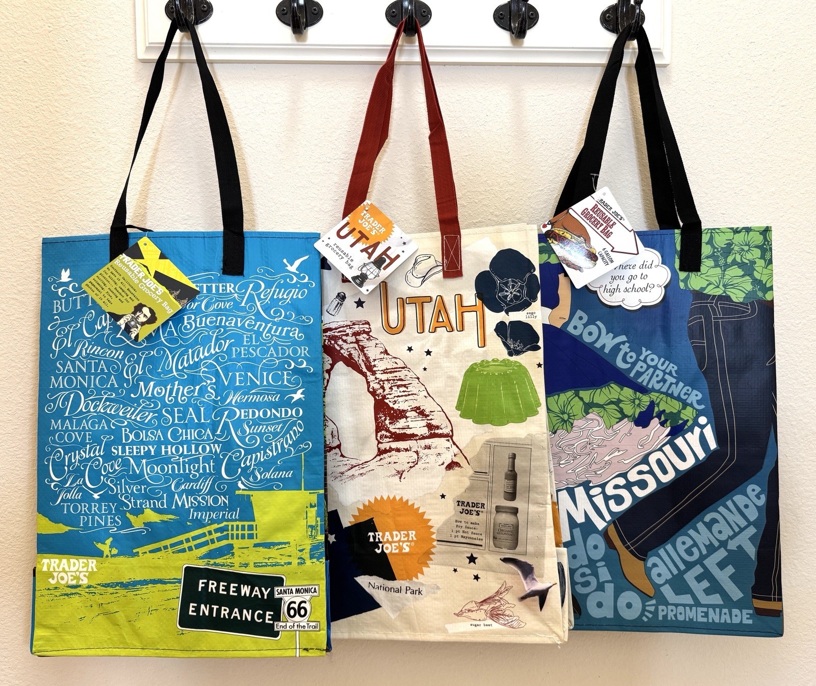 Trader Joe’s 2025 Reusable Bags (3)- Southern California, Missouri, & Utah