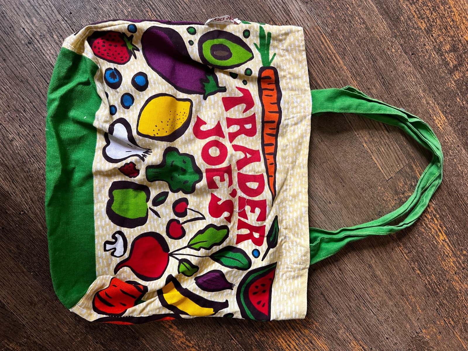 Traders Joe Canvas Bag 18X13X4 Fruit Sustainable Reusable Grocery Farmers Market