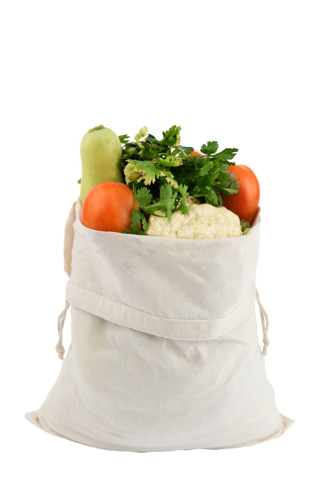100% Cotton Reusable Produce Bags–Double Drawstring Multipurpose Storage Pouches