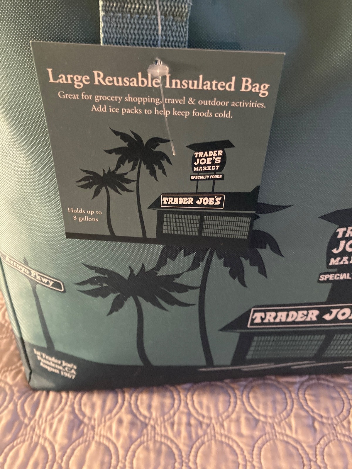 TRADER JOE’S 8 Gallon INSULATED COOLER BAG LARGE DUSTY BLUE TRUSTED SELLER MWT