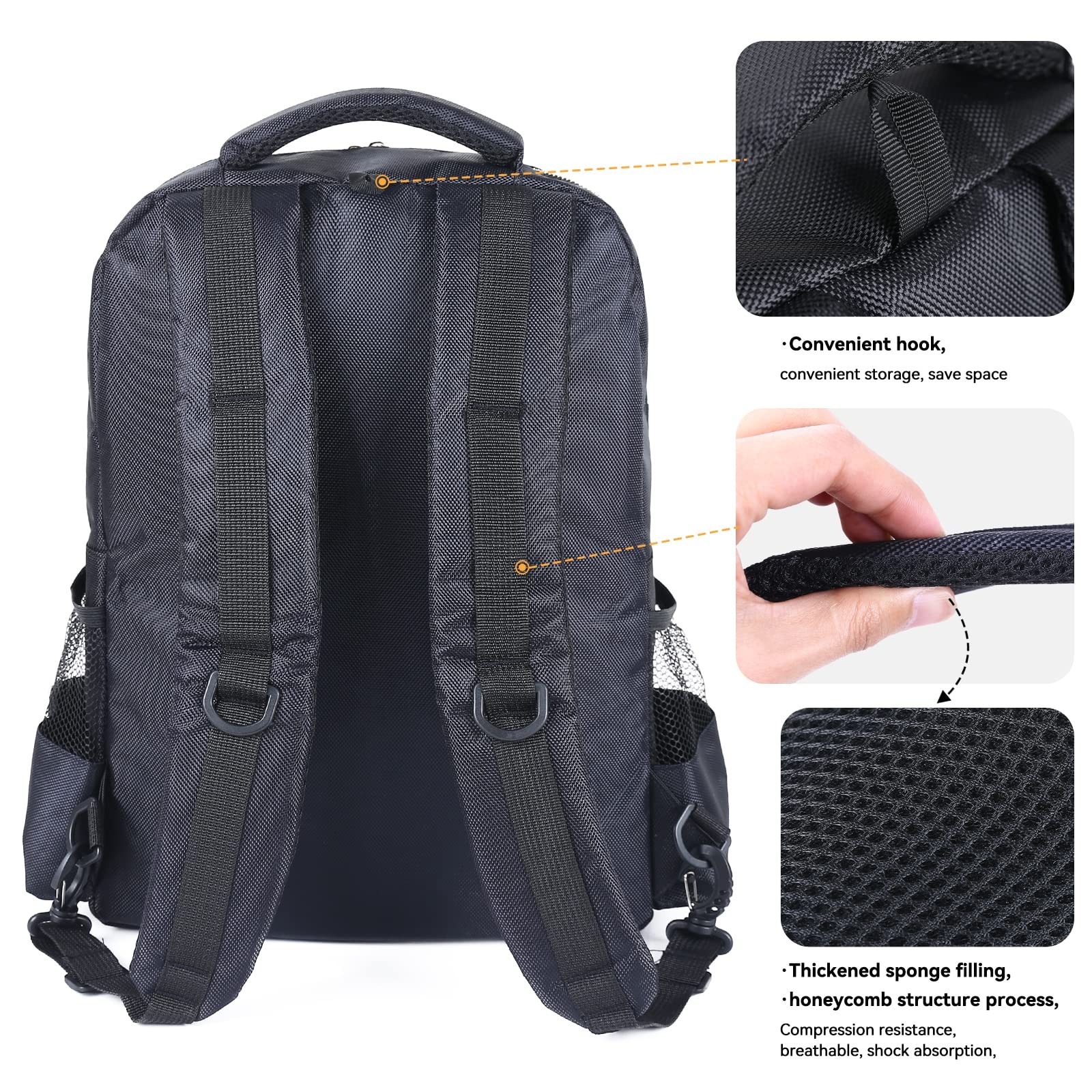 AIHOPESTO Barber Travel Backpack (Black, 17.7 x 17.7″ x 12.6″x 7.5″, Black