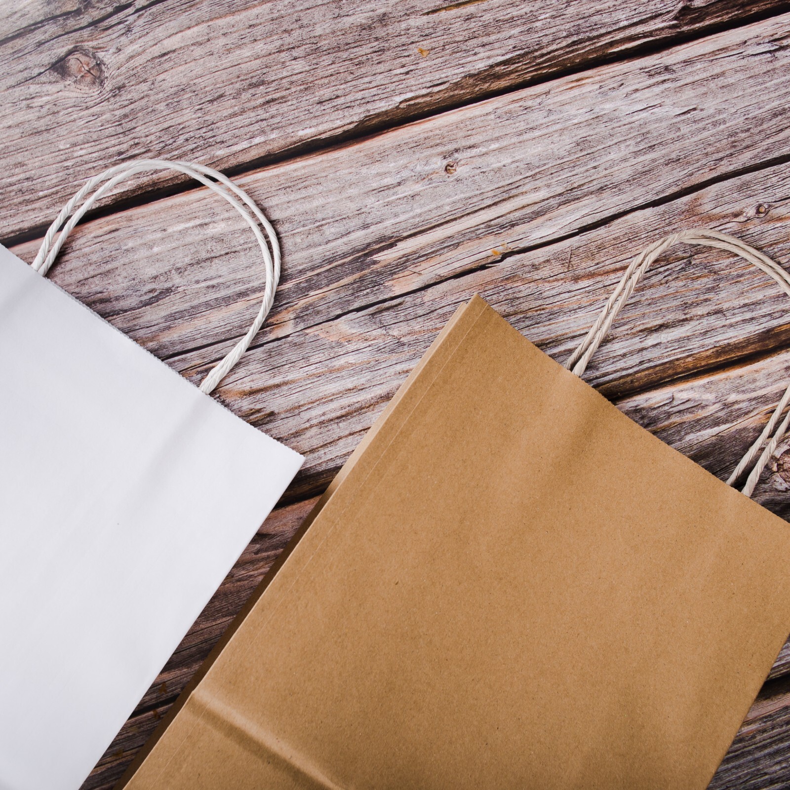 100 Pack – Large White Kraft Paper Bags with Handles [13x7x17 Inches]