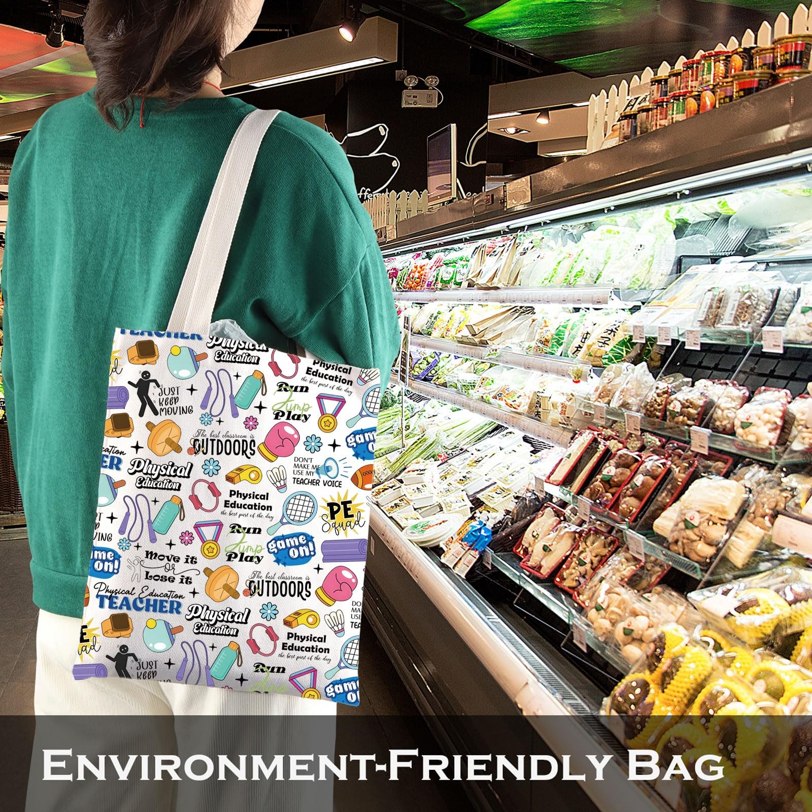 Healthy Active Tote Bag Physical Education Teacher Shopping Bag Fitness Speci…