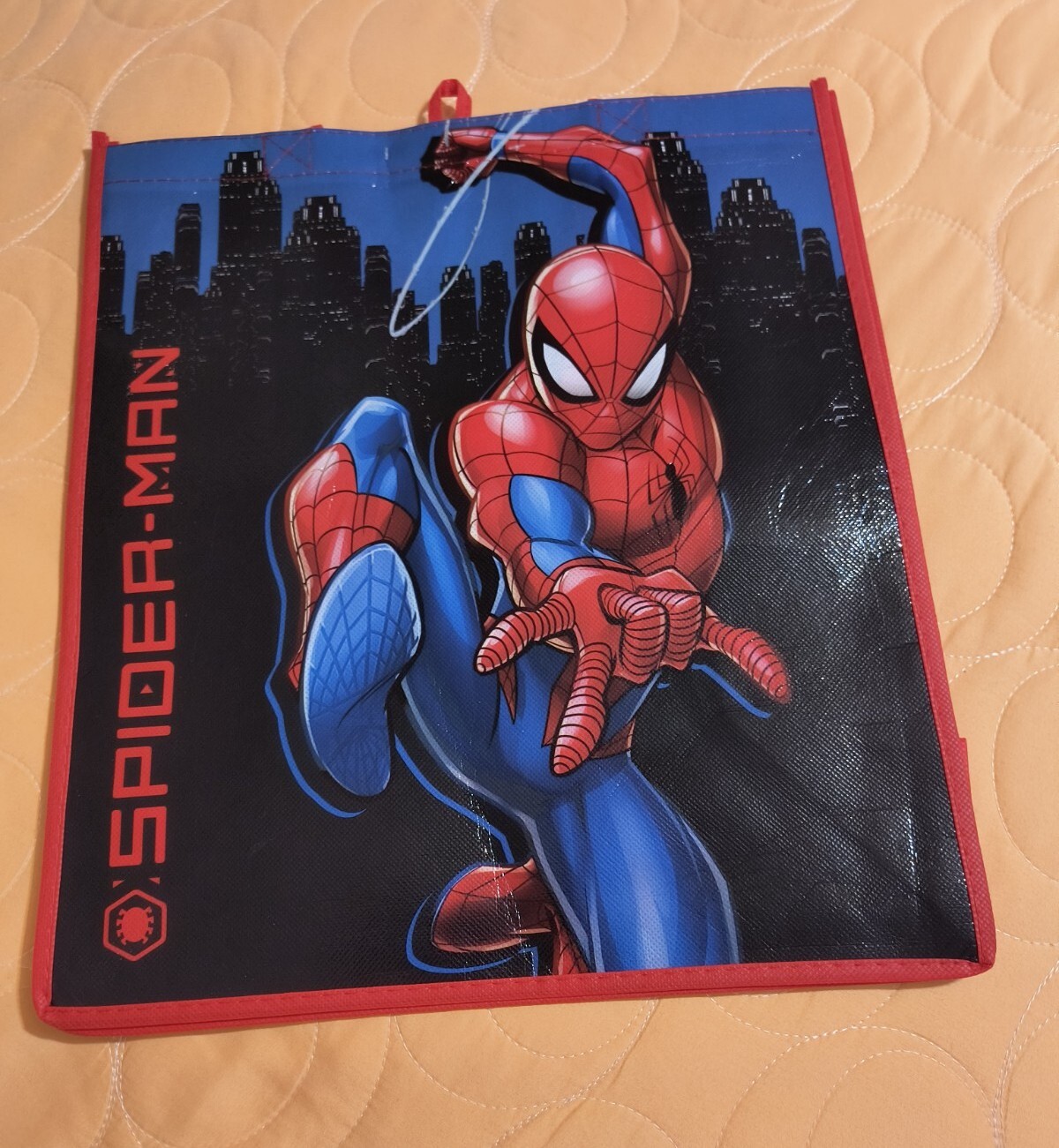 Marvel Comics Spiderman 🕷️Eco Red Shopping/Gift Tote Bag with Handles 🆕🆓Ship!