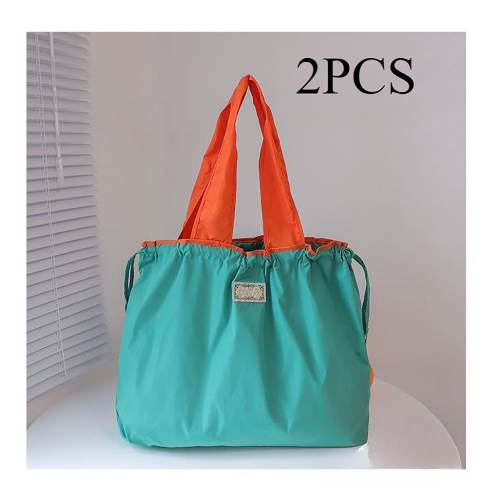 2 Pack Foldable Reusable Shopping Bags Washable Grocery Totes Heavy Duty Bags