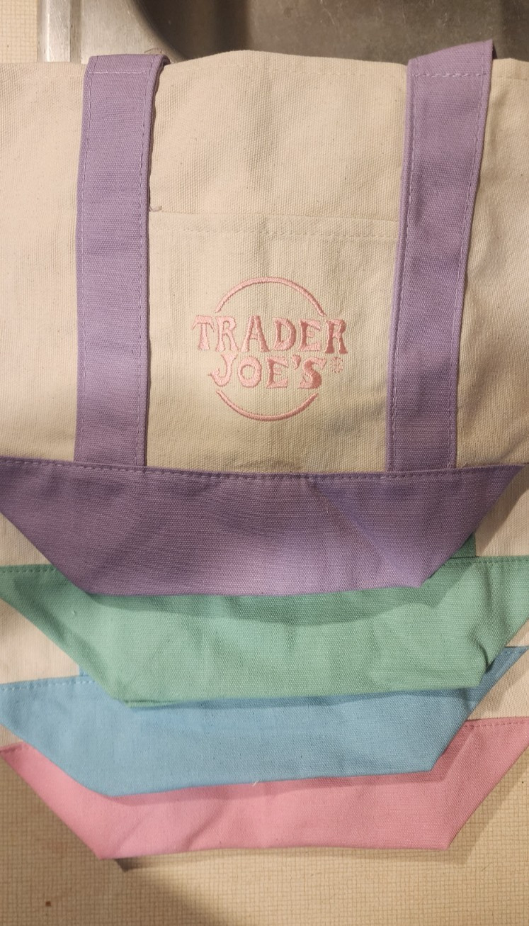 Trader Joe’s 2026 Mini Pastel Canvas Tote Bag Set Of 4 IN HAND READY TO SHIP!!!!