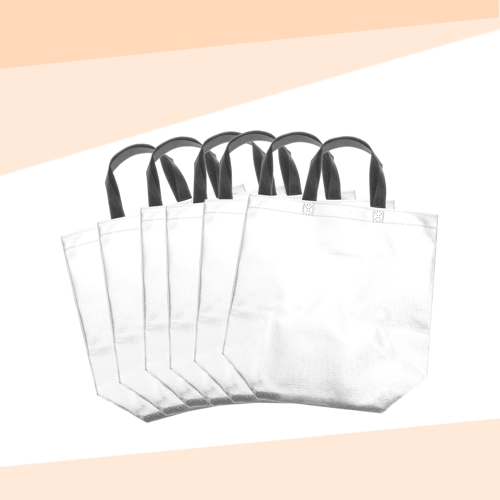 24Pcs Reusable Gift Bags with Handles 10.6 x 13 Inch Silver