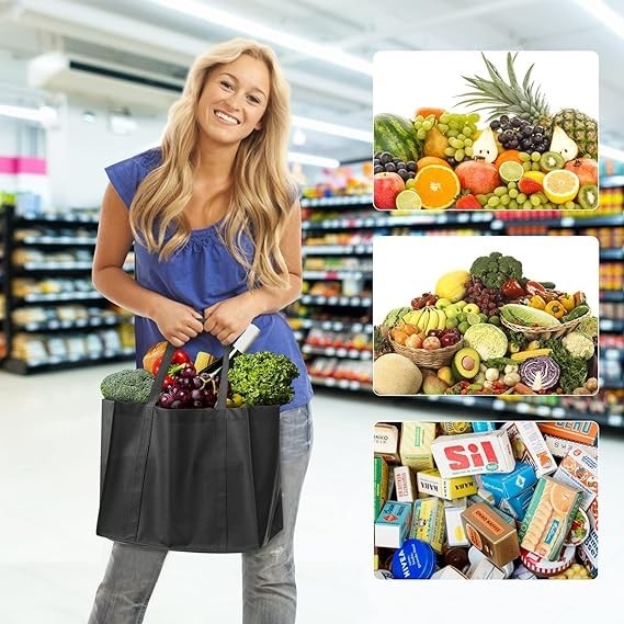 Reusable Grocery Shopping Bags 10 Pack Large Foldable Tote Bags Bulk, Eco Produc