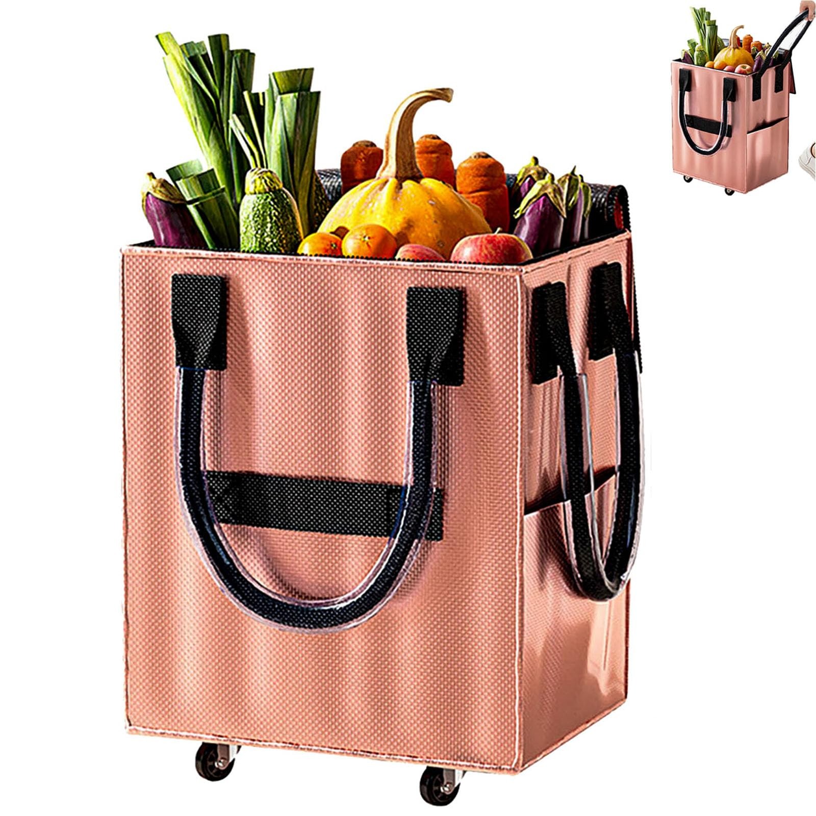 Reusable Grocery Bag on Wheel, Barrier-Free Transportation of Items, Foldable…