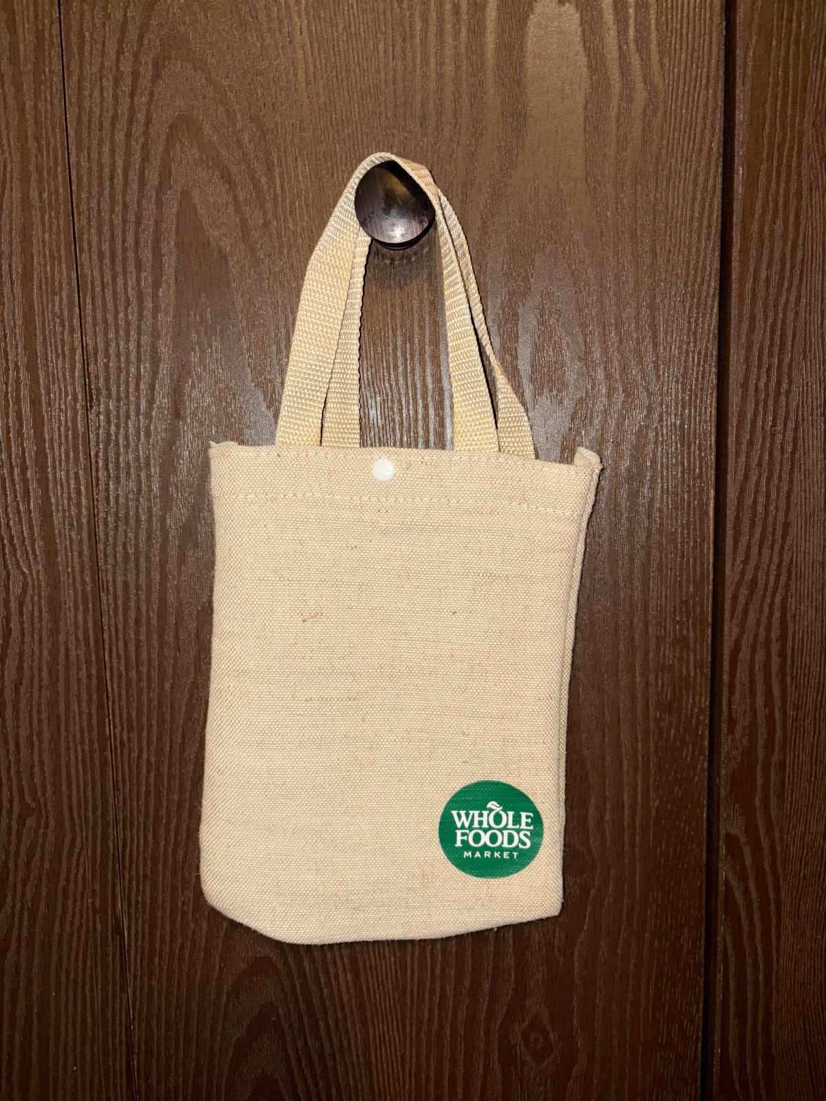 Whole Foods Market Mini Canvas Tote with Snap Closure 8 1/2” X 6 3/4”