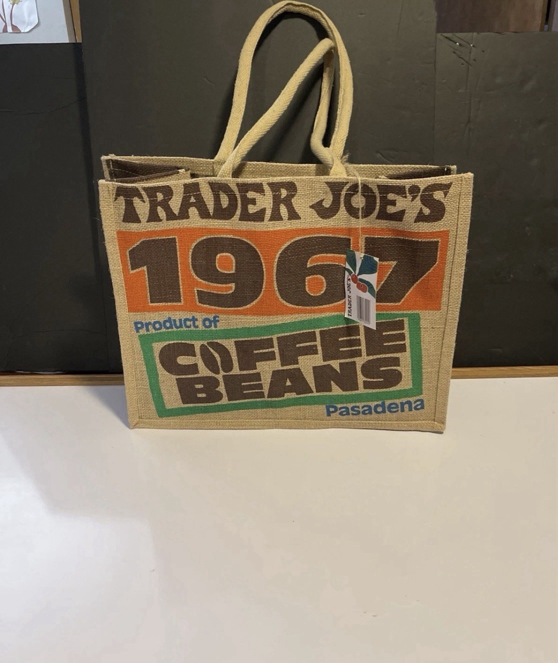 Trader Joe’s Jute Bag Reusable | 1967 Pasadena Coffee Beans Premium Roast