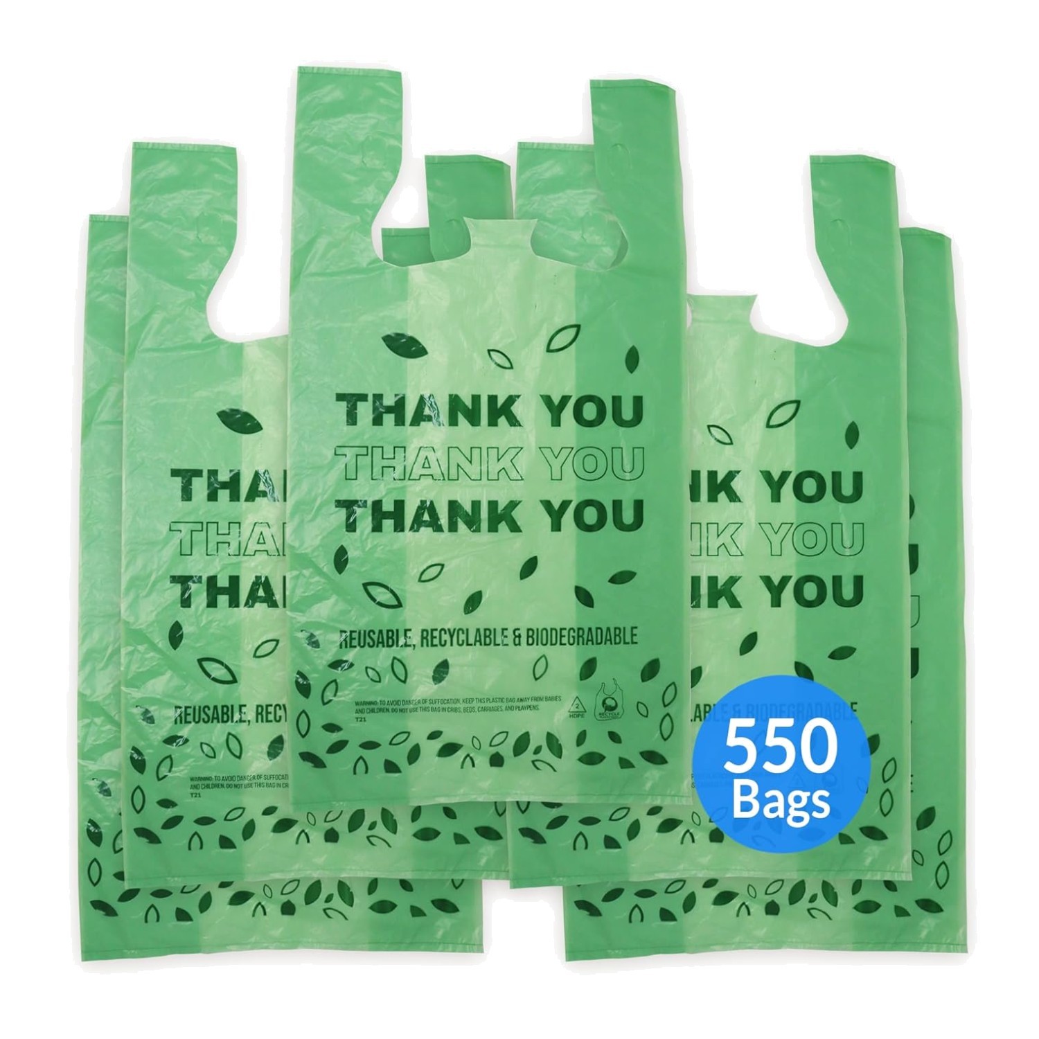 Green Oxo-Biodegradable Plastic Bags | 11.5″ x 6.5″ x 22″