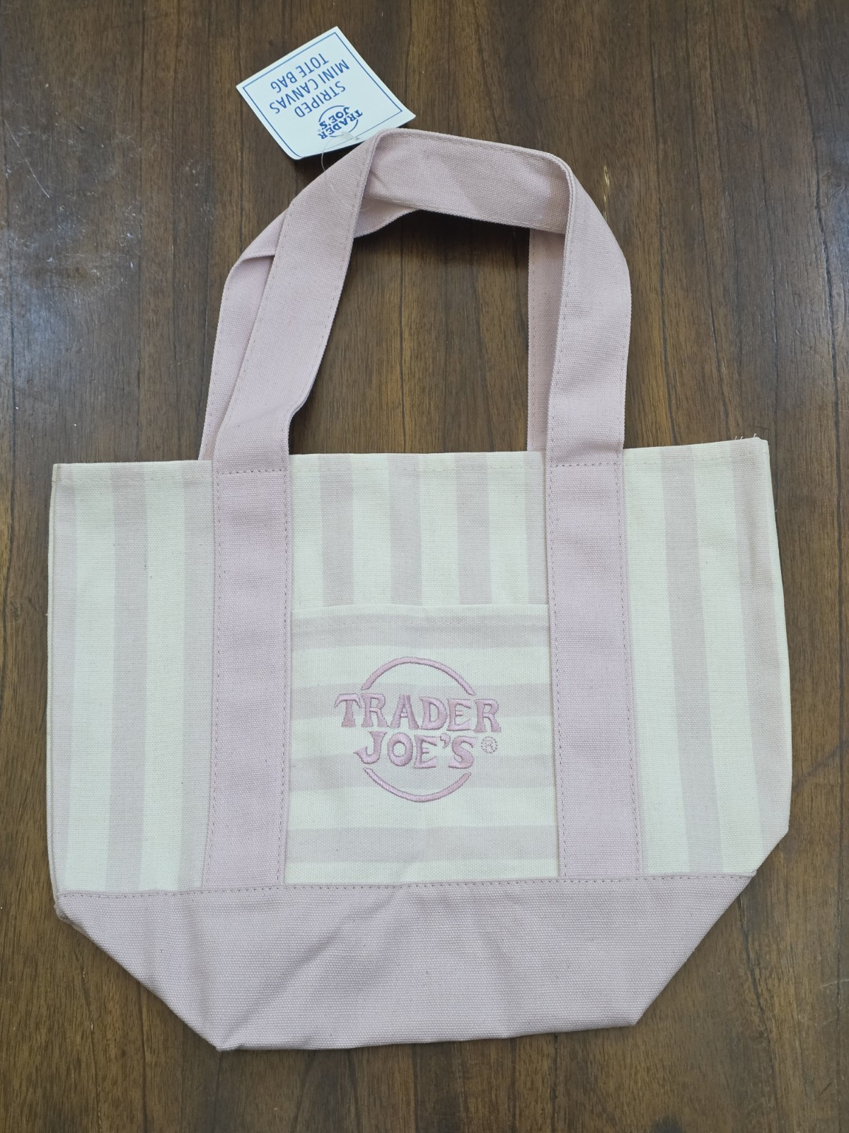 Trader Joe’s Mini Pastel Stripe Tote Bag Limited Edition PINK NEW SHIPS NOW