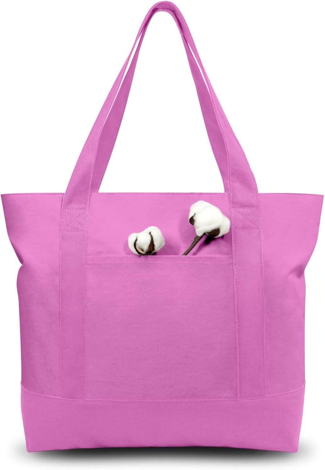 3-Pack Canvas Tote Bags with an External Pocket, Reusable Grocery Shopping Bags,