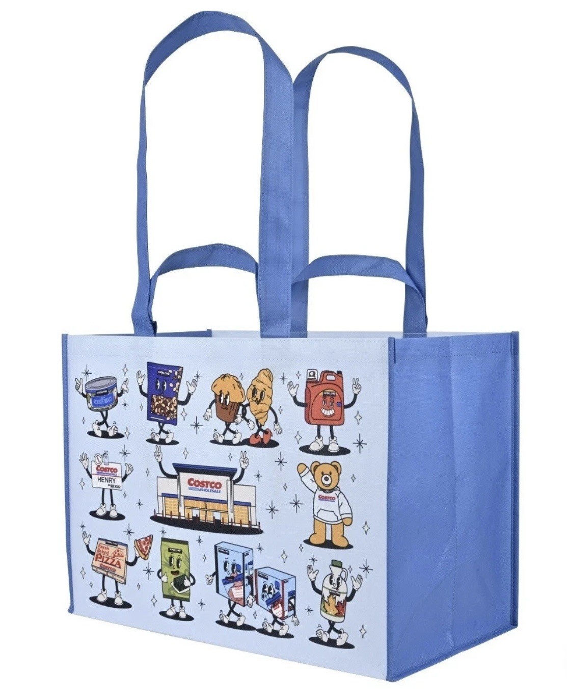 Costco Wholesale CARTOON CHARACTER V2 Reusable Shopping Bag Heavy Duty Tote NEW!