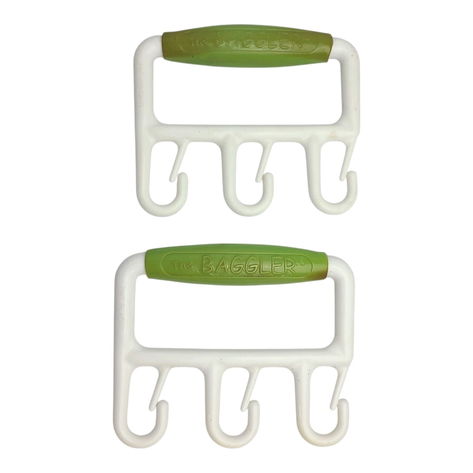 Lot Of 2 Vintage The Baggler Grocery Shopping Bag Carrier 3 Hooks Each Assistant