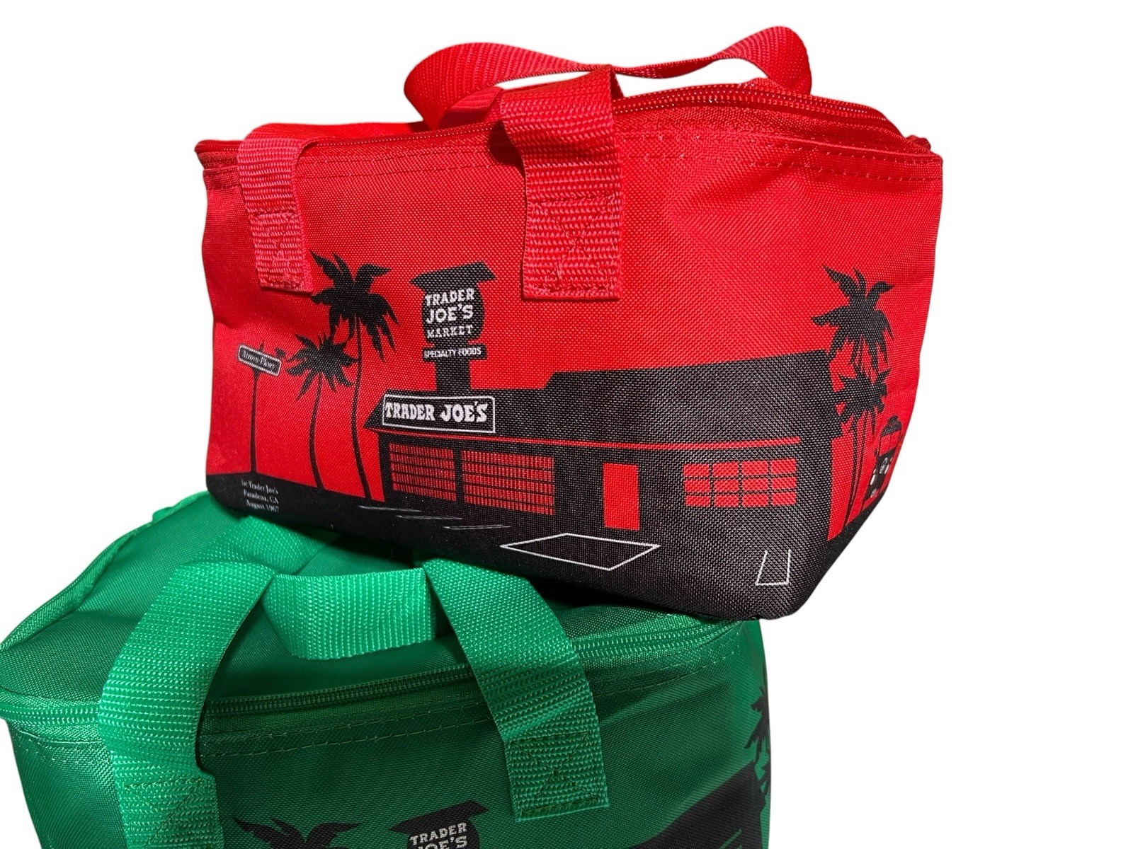 Red & Green Holiday Trader Joe’s Mini Insulated Cooler Tote Lunch Bag Limited