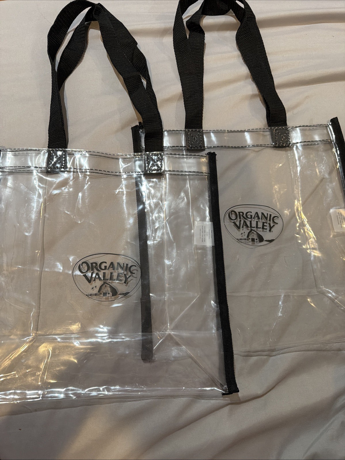 Organic Valley Clear Tote Bags 12 in By 12 In – Lot Of 2