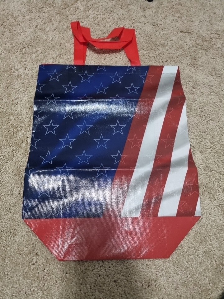 14x15x6 American Flag Red White And blue Reusable Tote With Handle