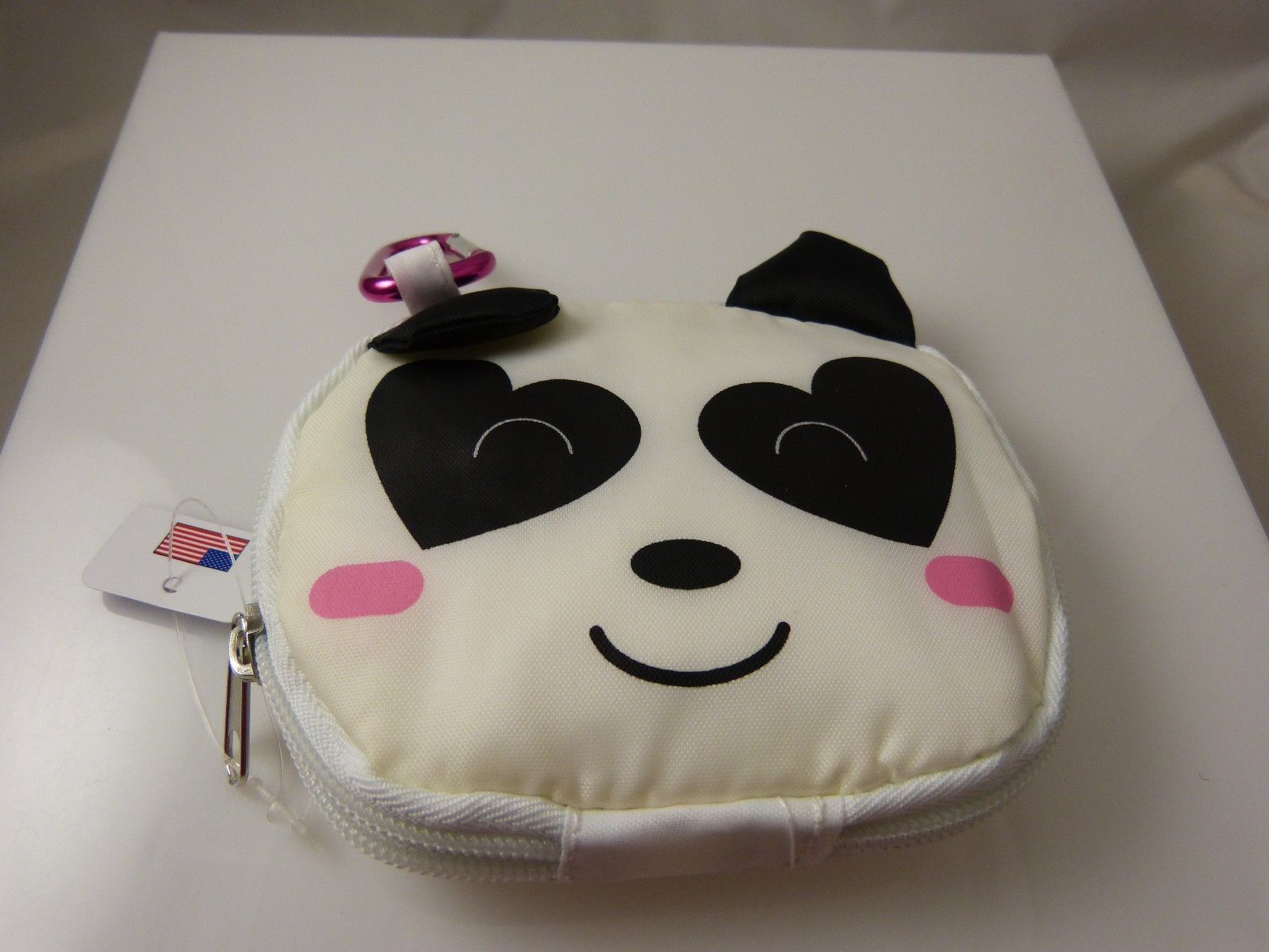 panda bear tote bag black and white expandable clip on cute