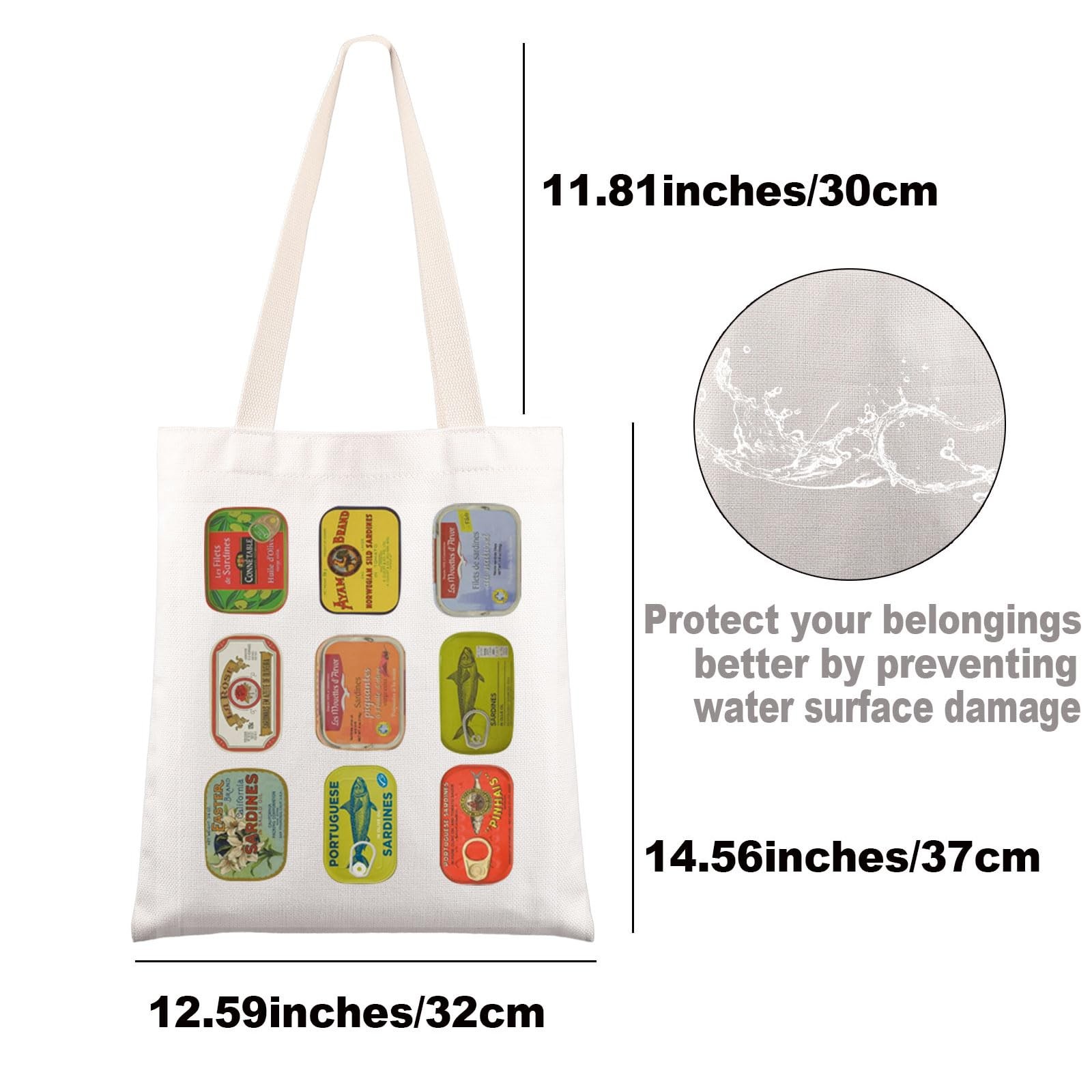 Canned Sardines Tote Bag Sardine Tin Fish Gift Portugal Italian Summer Gifts
