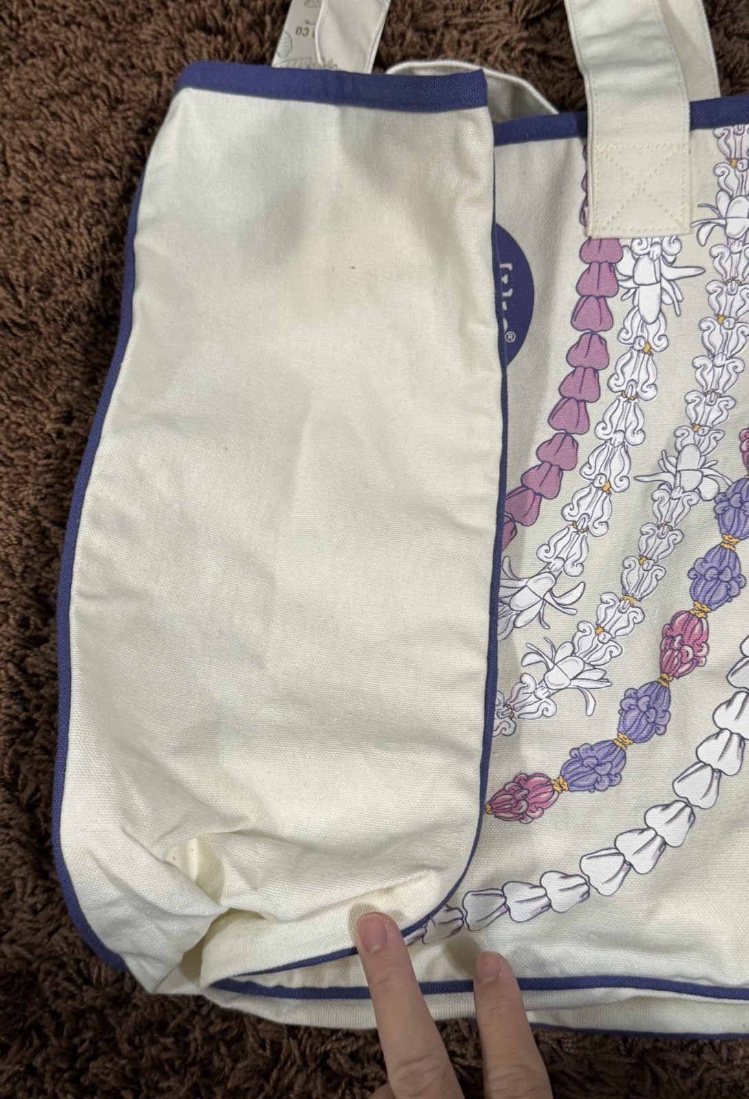 New Tag Aloha And Whole Foods Hawaii Crown Floral Rope Print Large Organic Tote