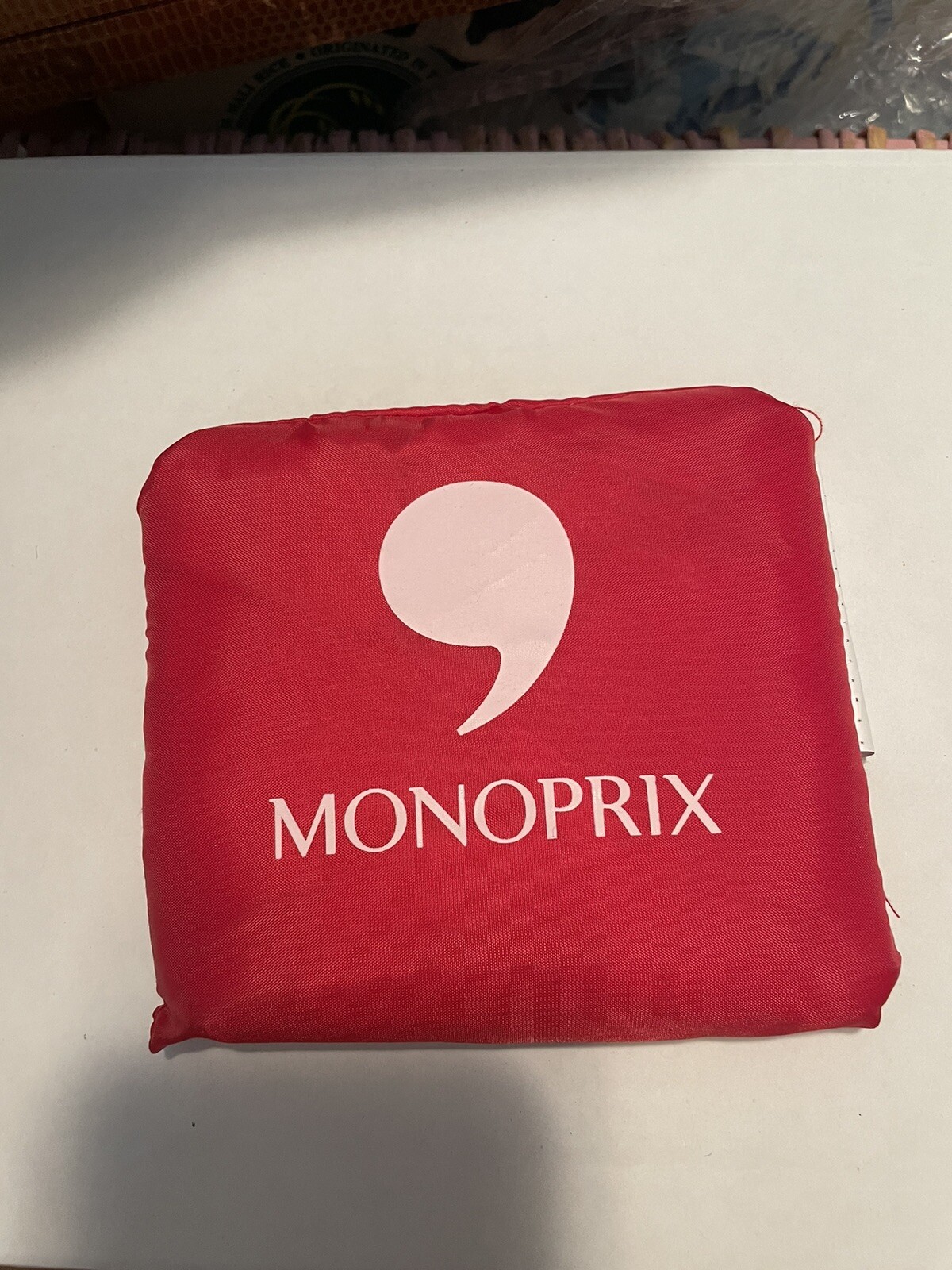 Monoprix Shopping Tote Bag, Reusable, Red