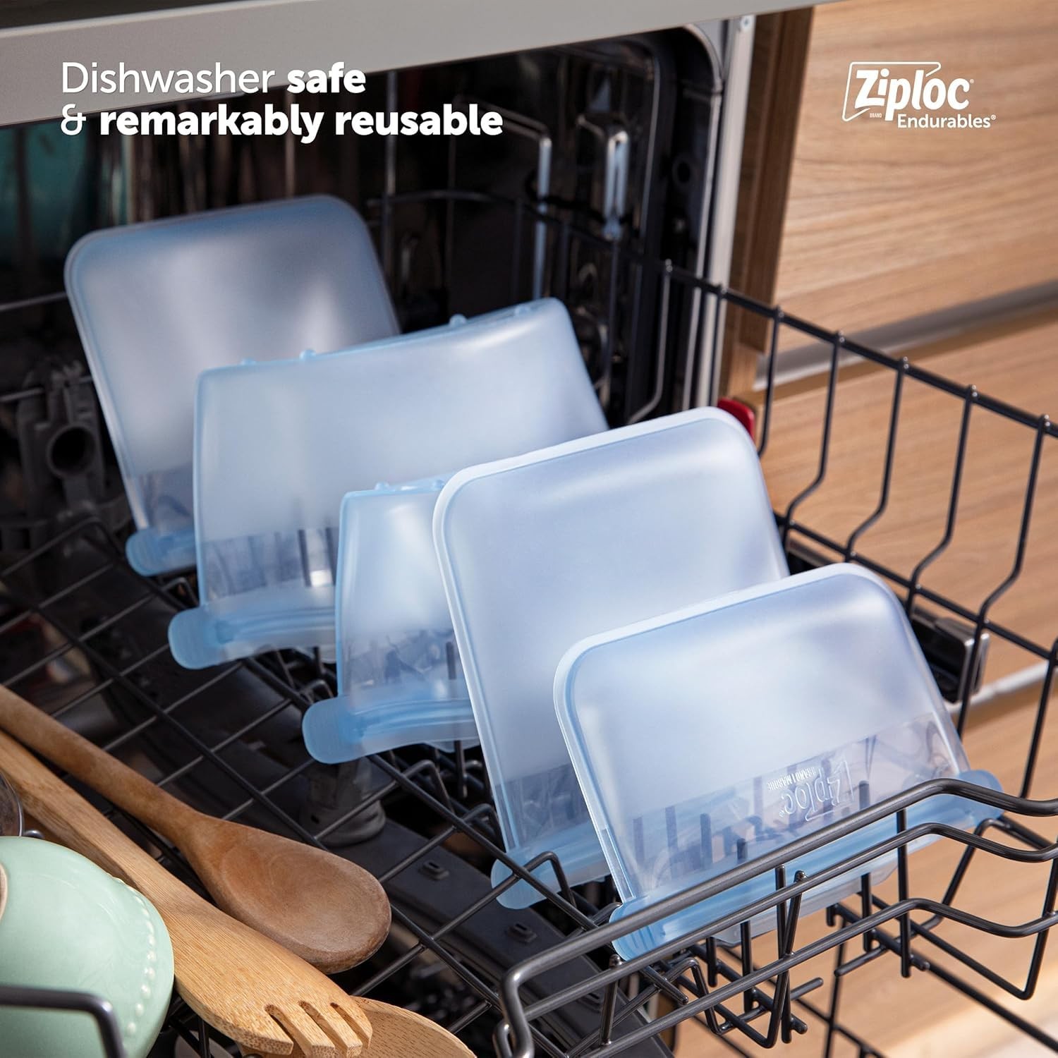 Ziploc Endurables Medium Pouch, 2 Cups, Reusable Silicone Medium, Multicolor