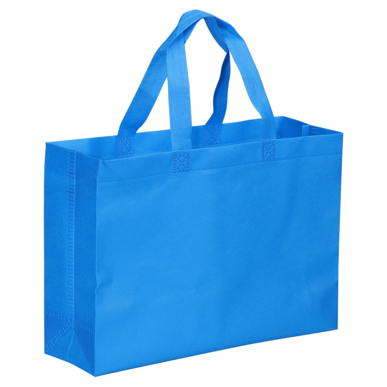 30x40cm Reusable Gift Bag, 10Pcs Horizontal Style Non-Woven, Sky Blue