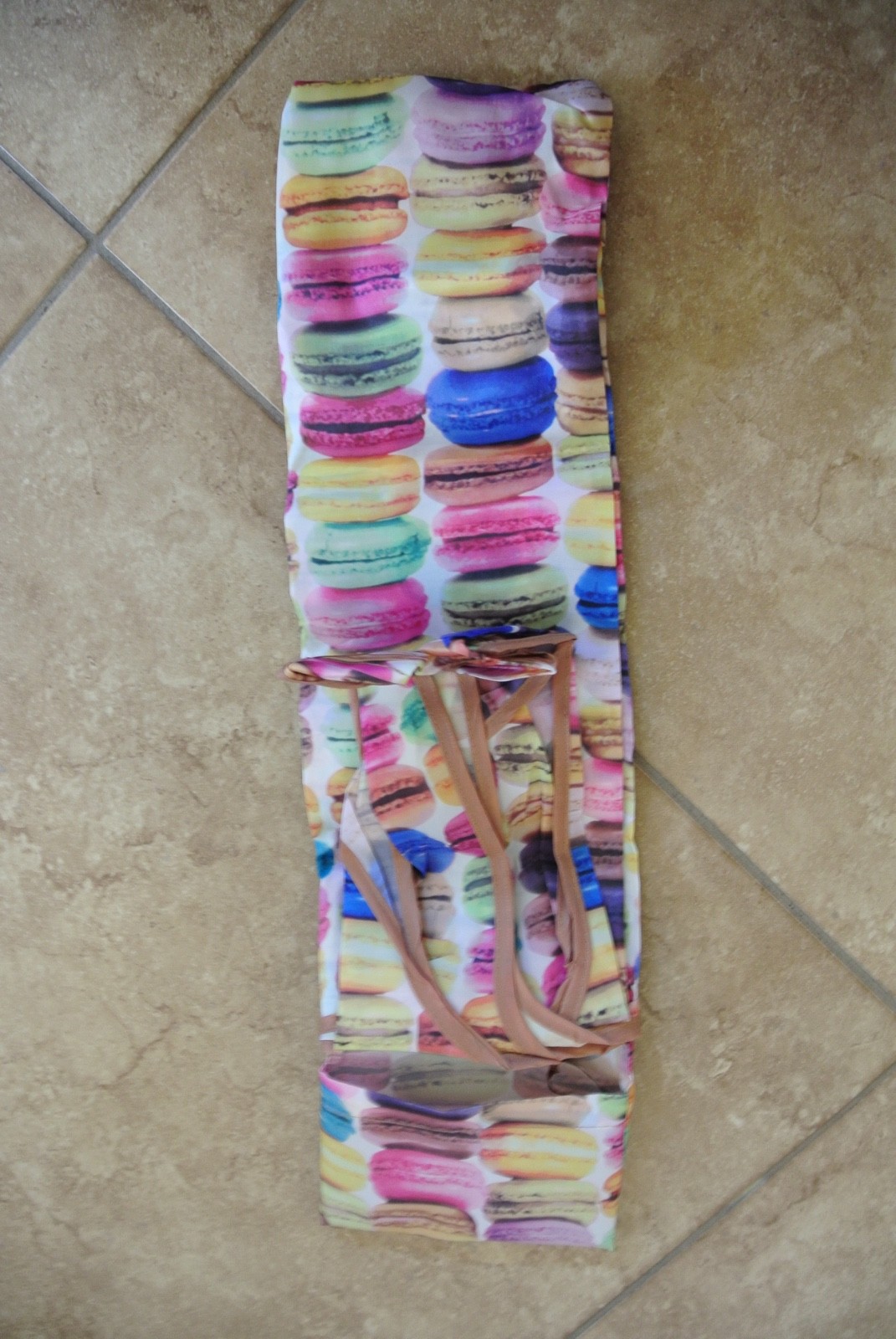 Rainbow French Macaroons desert Recycling nylon shopping tote shoulder bag NEW