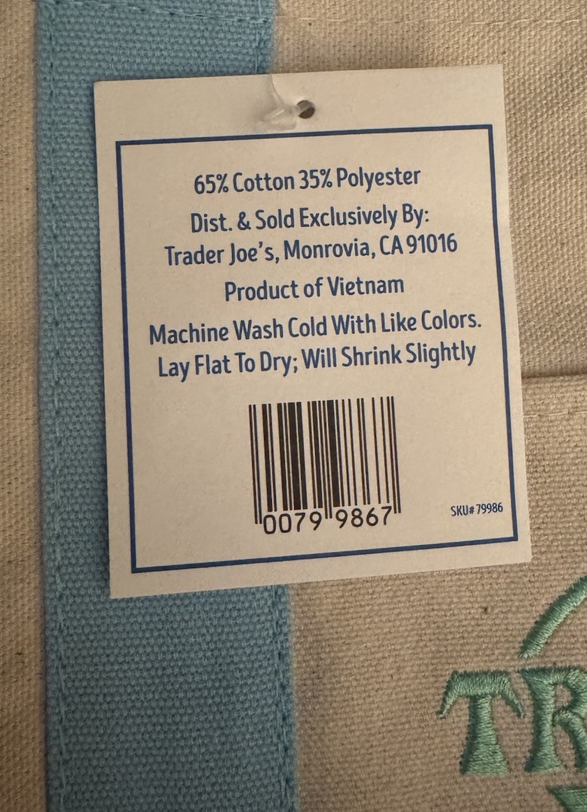 TRADER JOE’S MINI PASTEL CANVAS TOTE BAG BABY BLUE NWT FREE GIFT FAST SHIP 🎁