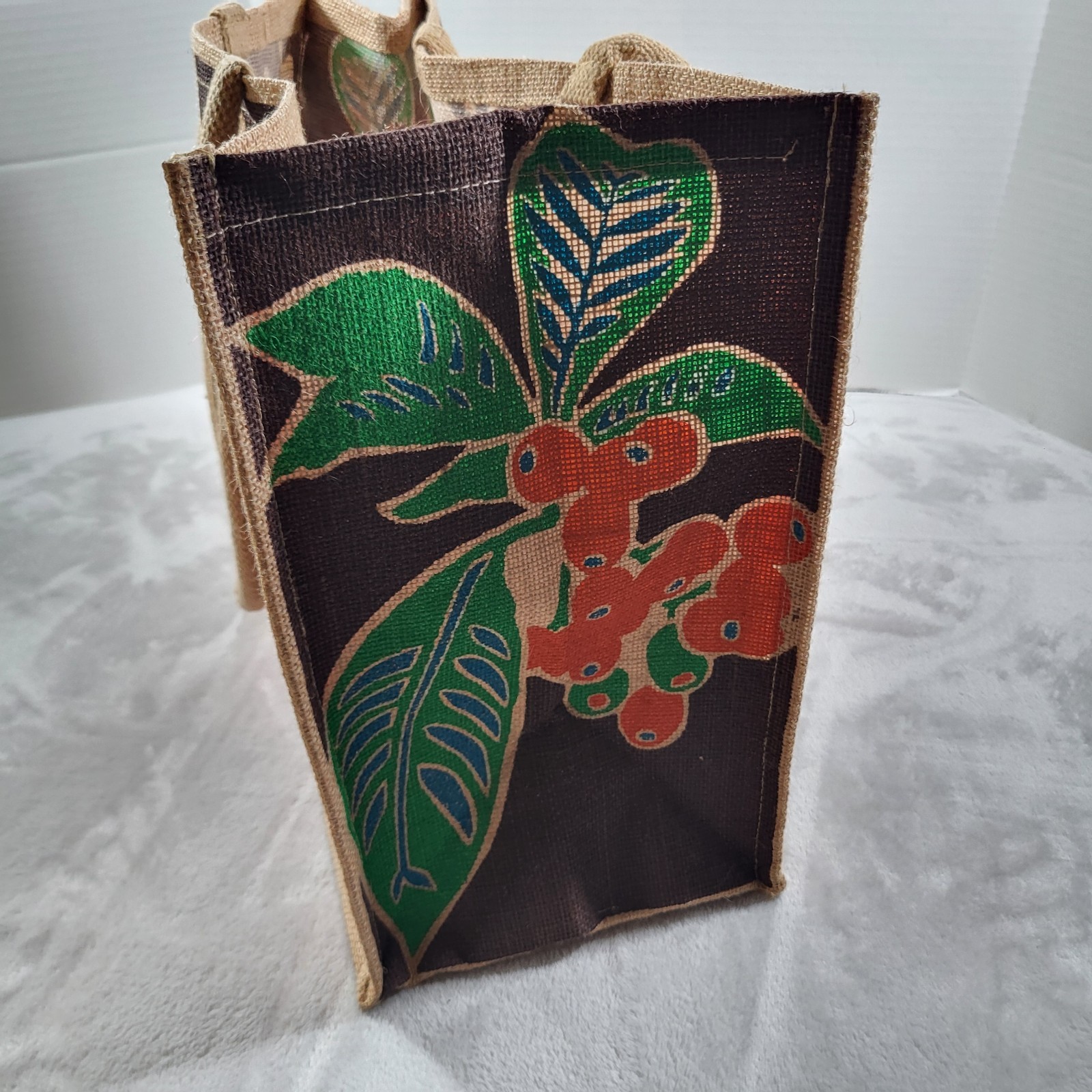 Trader Joes 1967 Coffee Beans Jute Burlap Reusable Tote Bag Pasadena Shopping