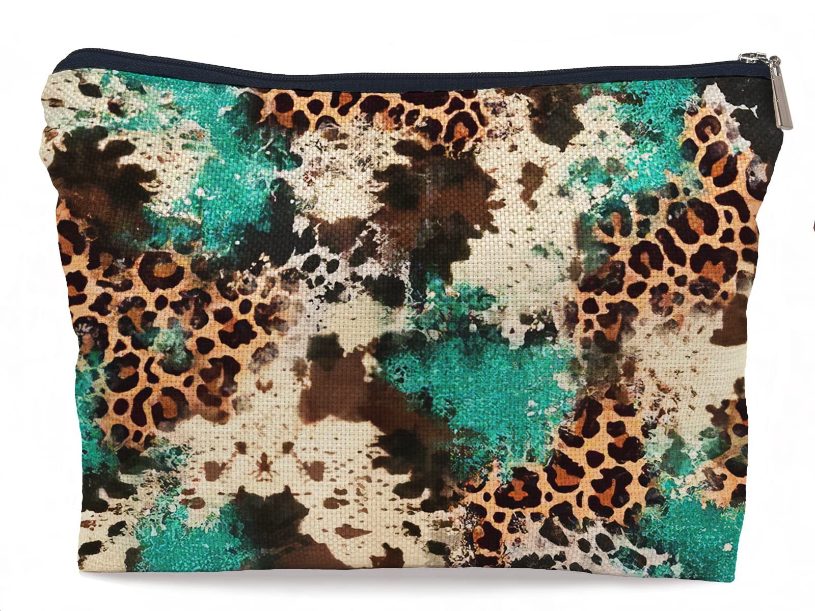Lacosu Western Cowhide Leopard Turquoise Glitter Pattern Fashion turquoise
