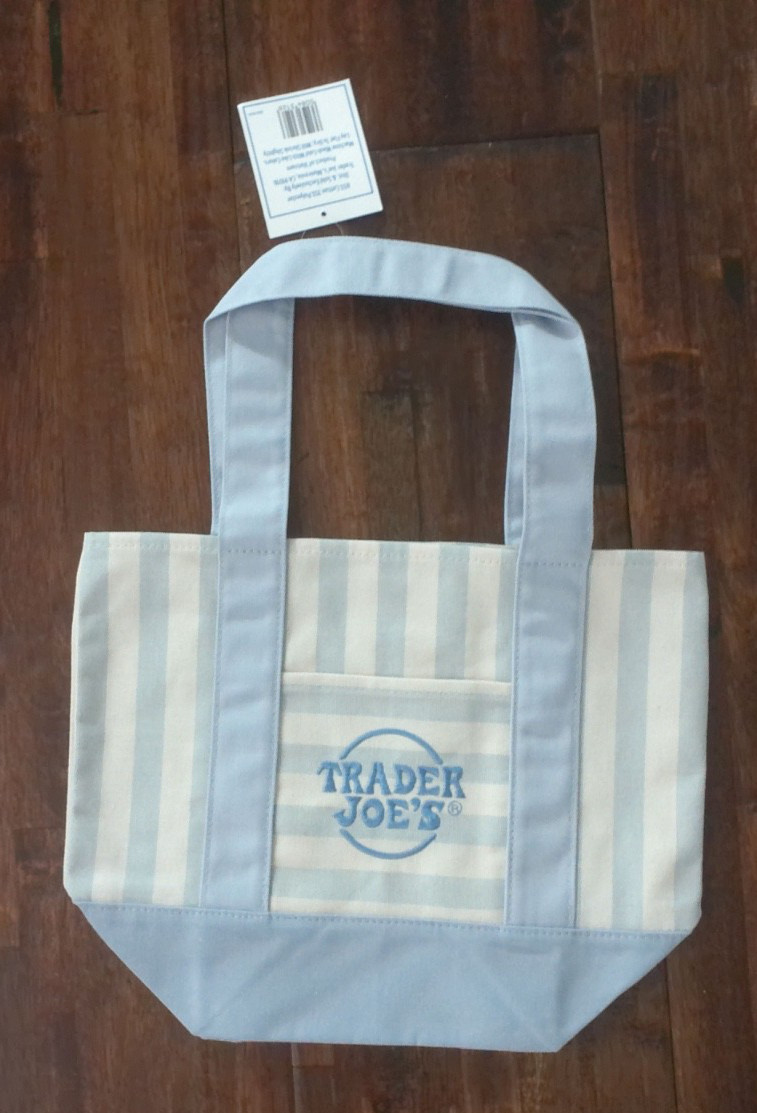 TRADER JOE’S BLUE STRIPED MINI CANVAS TOTE BAG