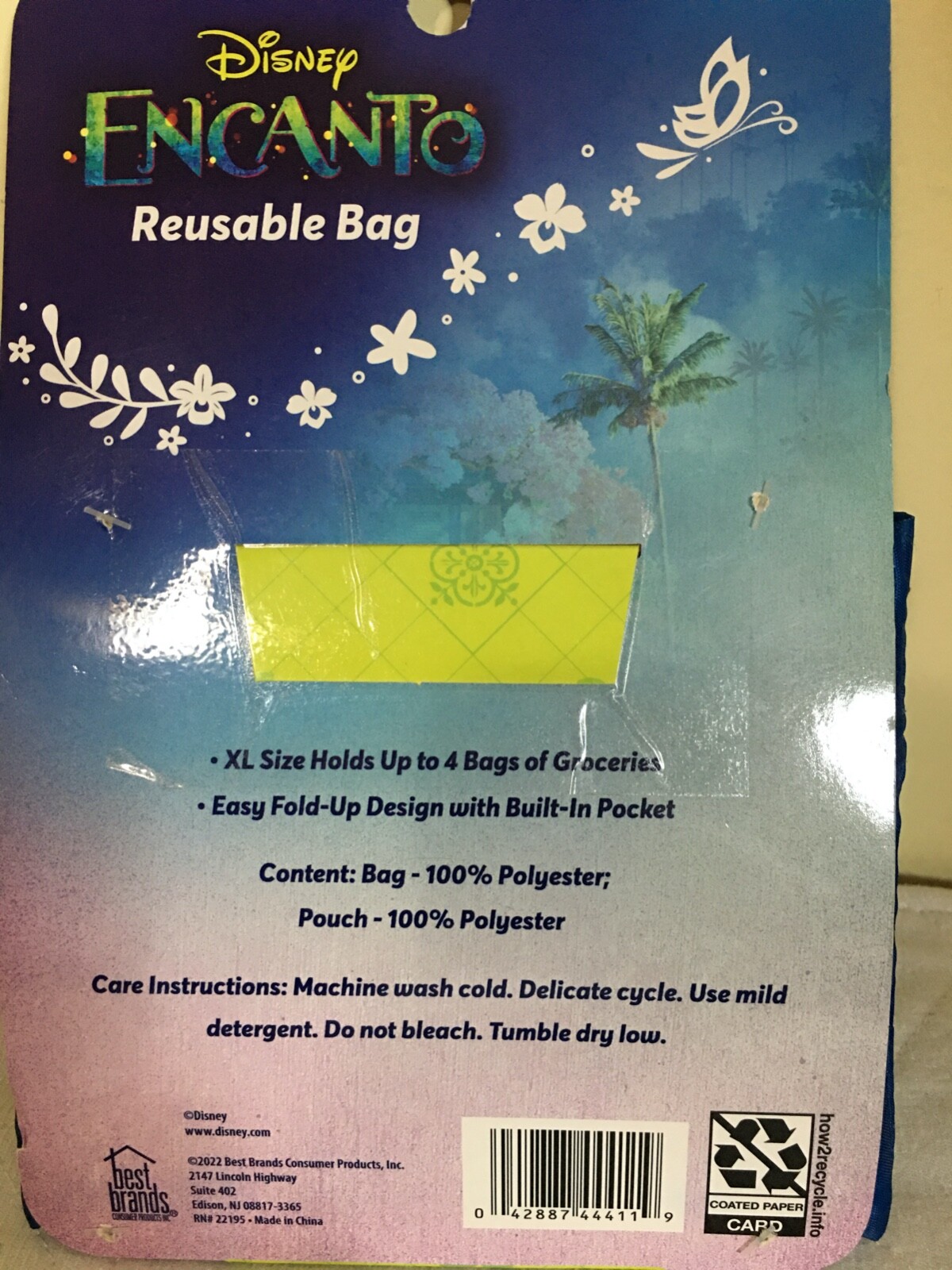 Disney Encanto Reusable Bag Holds up to 4 Bags Groceries Blue