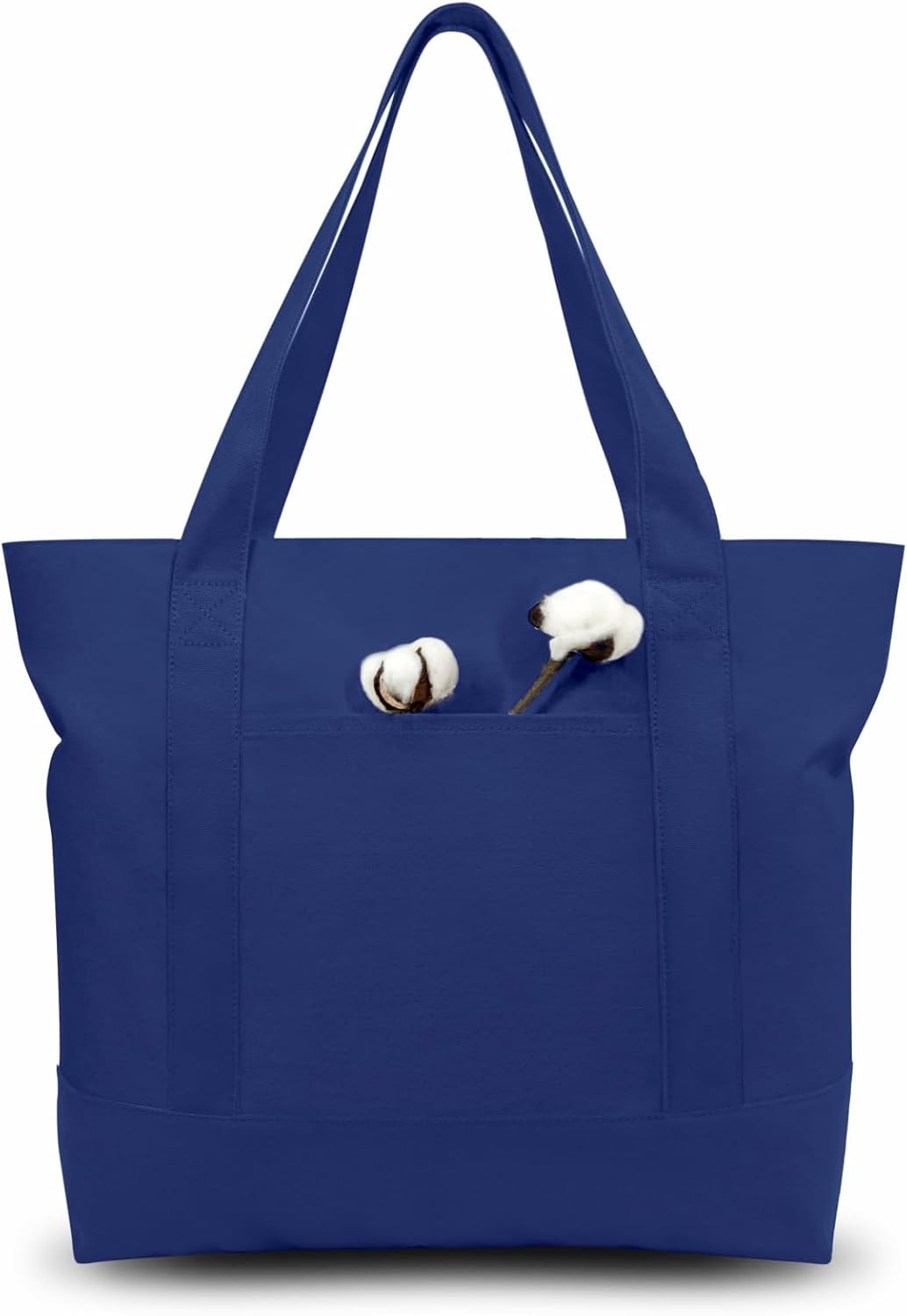 3-Pack Canvas Tote Bags with an External Pocket, Reusable Grocery Shopping Bags,