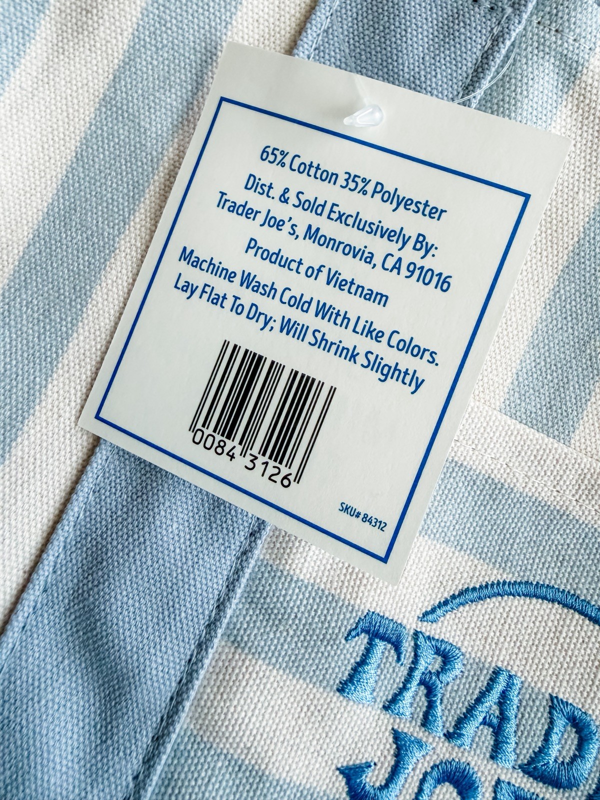 Trader Joe’s Striped Canvas Mini Tote Set of 4 Summer 2026 NEW with Tags