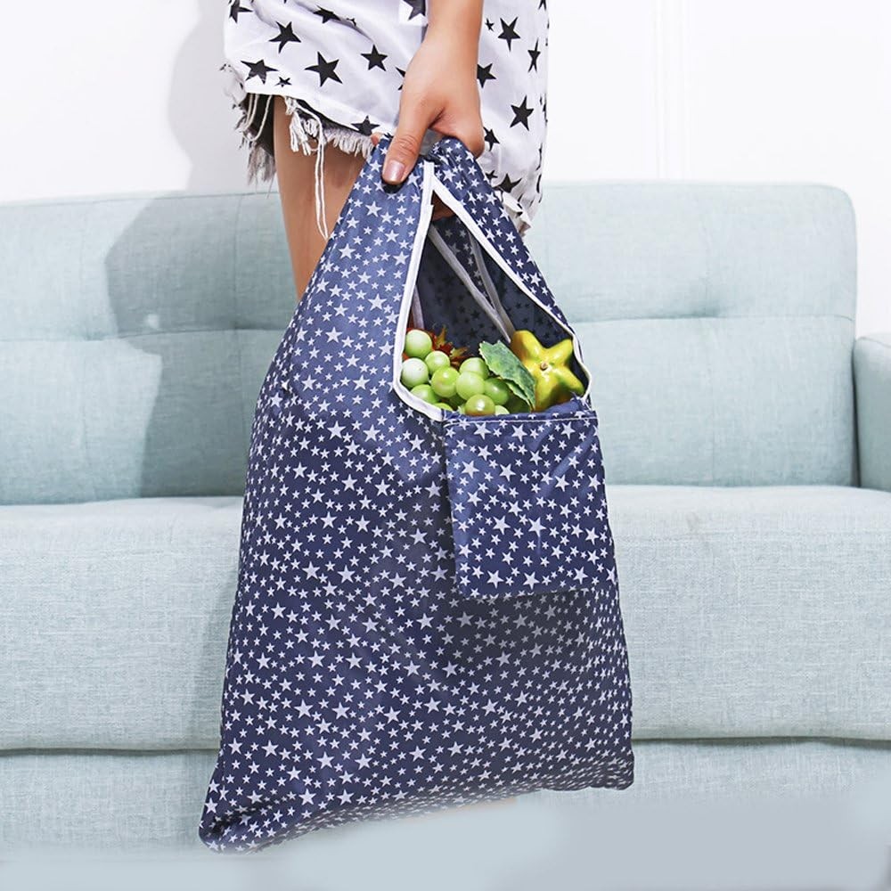 Foldable Eco-Friendly Reusable Grocery Shopping Tote Bags 4 Pack Waterproof
