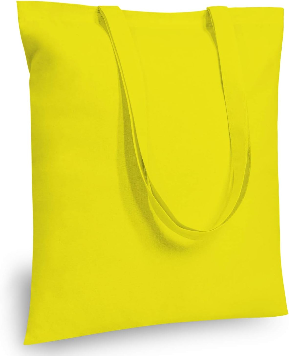 6-Pack Economical 16″x15″ Yellow Cotton Tote Bag, Lightweight Medium Reusable Gr