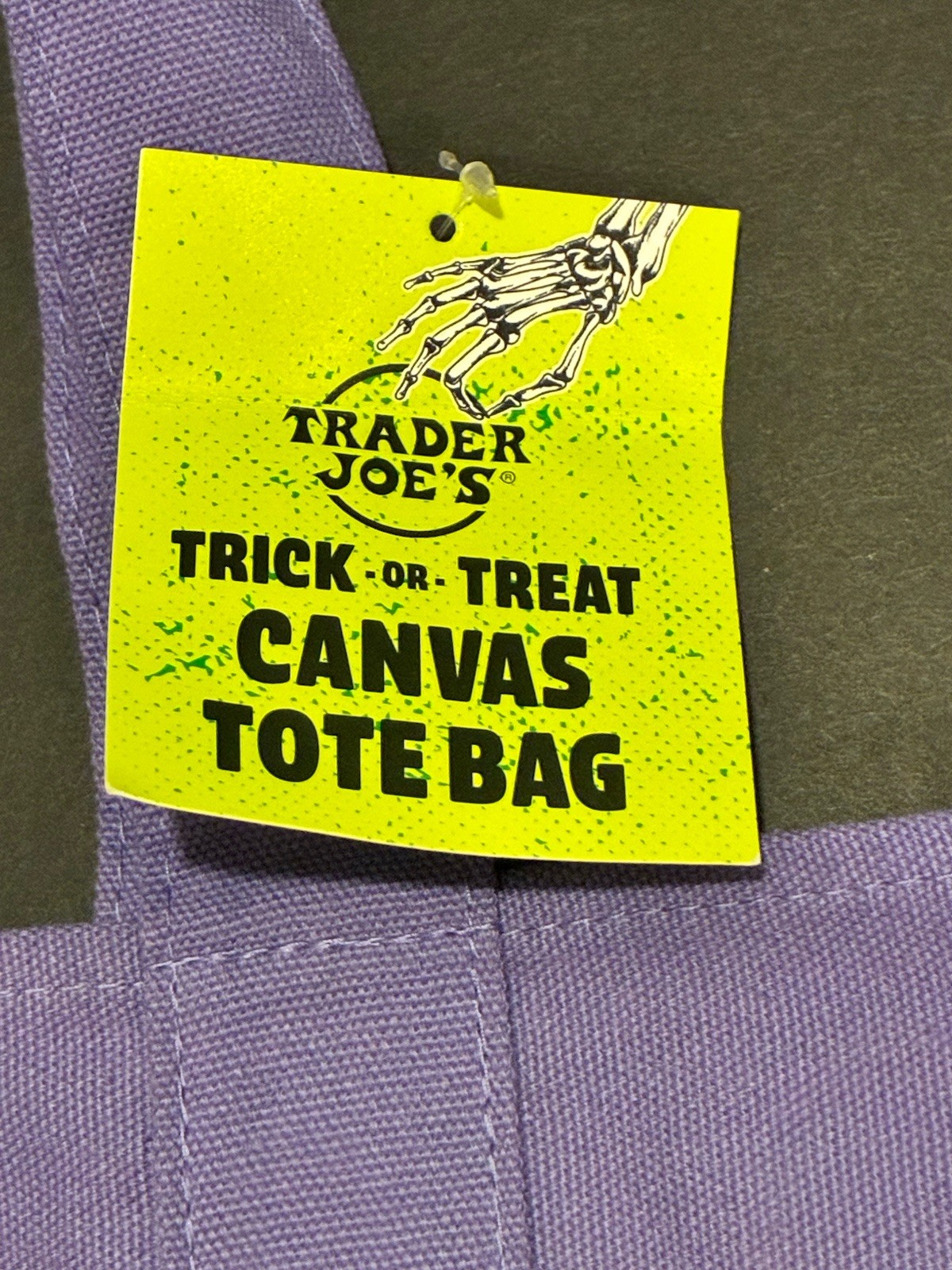 Trader Joe’s Halloween Mini Tote Bag 13 x 11 Inches Set Of 2 Lavender/Black New