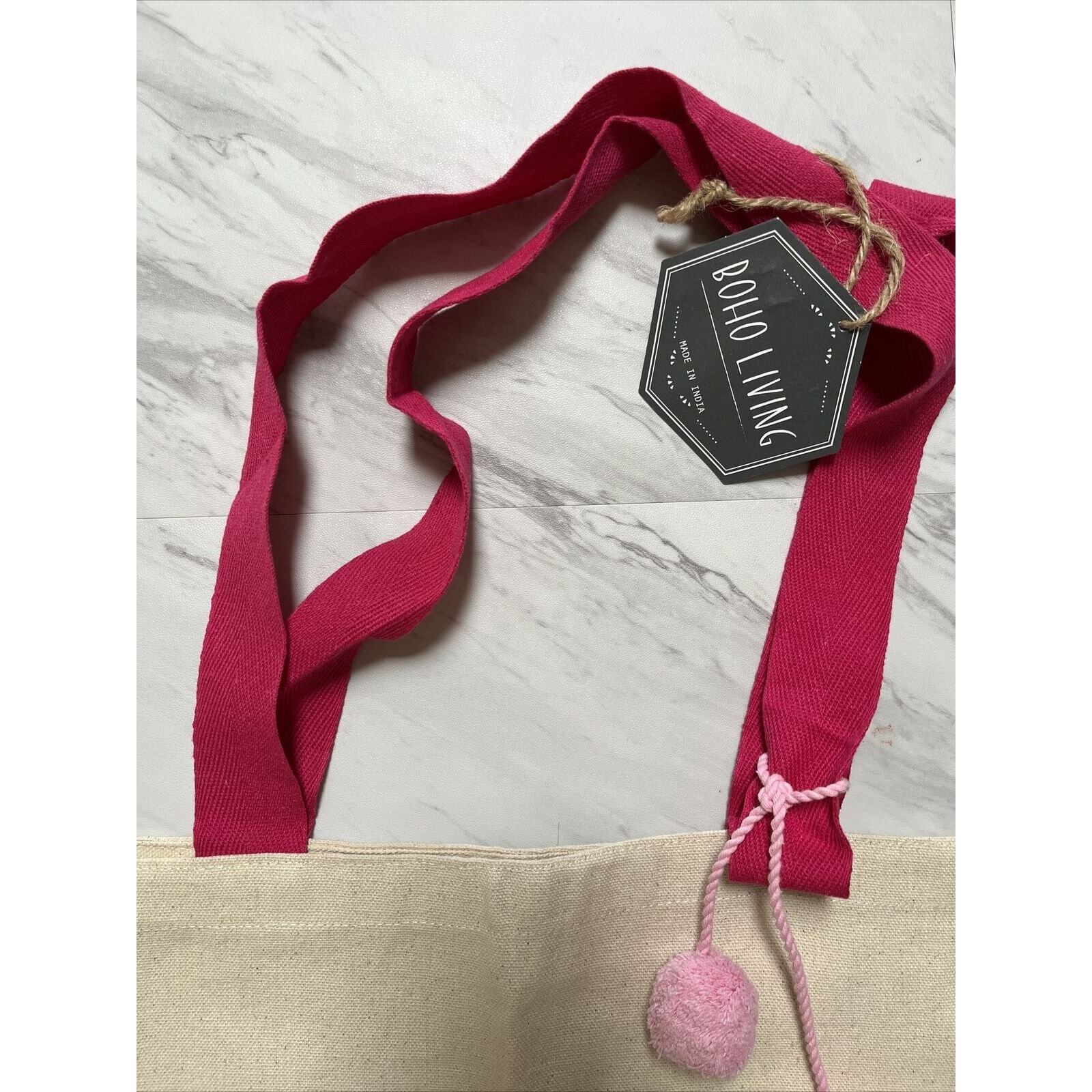 Canvas Shopping Carry Tote LOVE Valentine Cotton 20x15x9 inch Double Handles