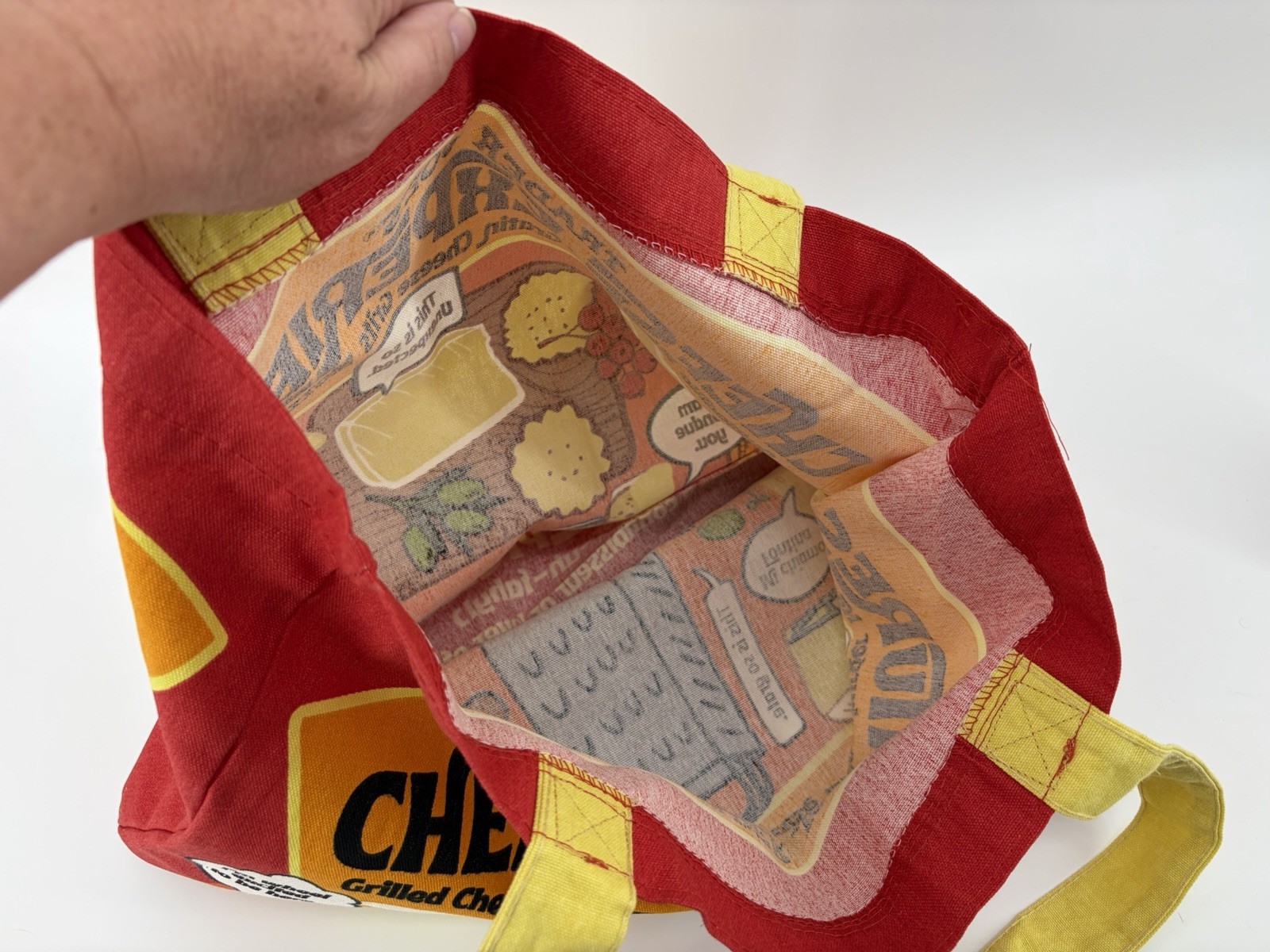 Trader Joe’s Bag Cheese Adventures Reusable Canvas Cotton Tote 13.5×18.5 NWOT