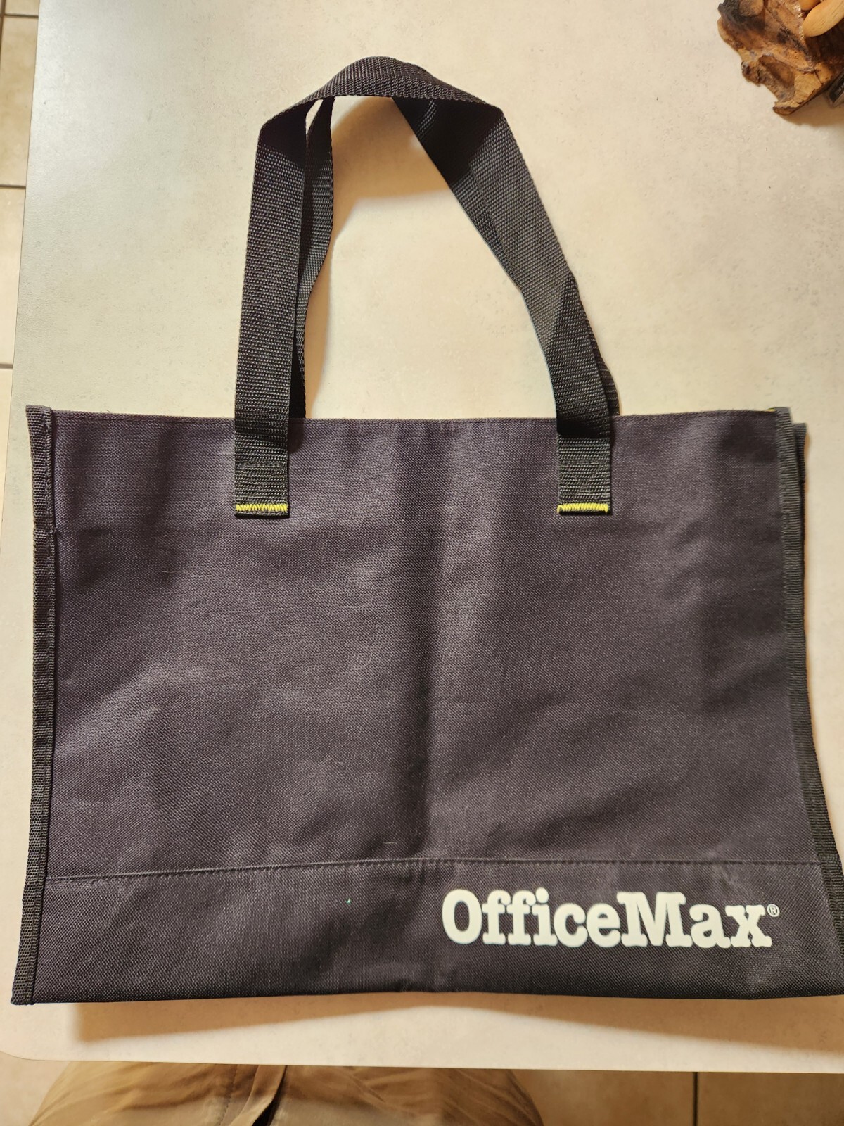 OfficeMax Black Tote Bag Reusable Shopping Bag Rare Sturdy