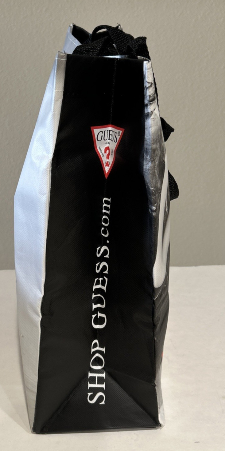 GUESS Reusable Tote Shopping Gift Bag 15” X 14” X 5” DOUBLE SIDED MODEL PHOTOS
